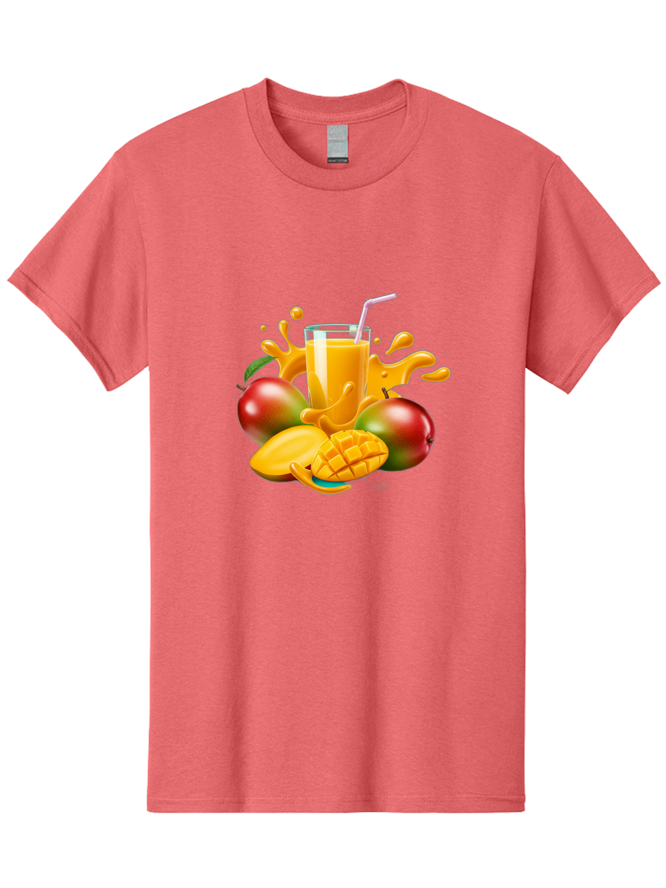 Mango-Juice-4 Men'S Graphic Tee, 100% Cotton, Comfortable Casual Summer Wear, Machine Washable, Fresh Mango Juice, Ripe Mangoes, Healthy Drink, Refreshing Beverage, Tropical Flavors, Fruit Smoothie, Vibrant Colors, Juice Splash Bac148