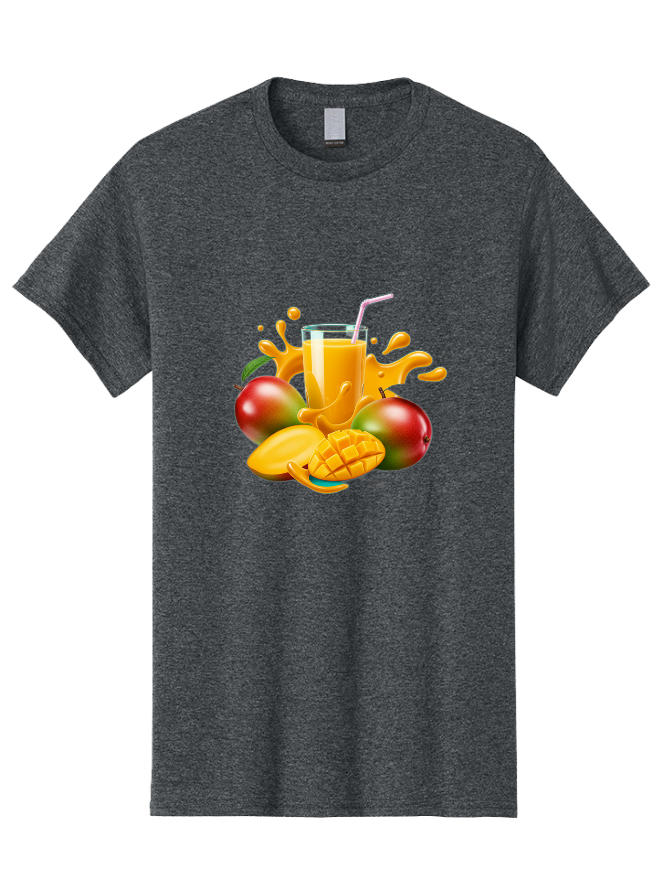 Mango-Juice-4 Men'S Graphic Tee, 100% Cotton, Comfortable Casual Summer Wear, Machine Washable, Fresh Mango Juice, Ripe Mangoes, Healthy Drink, Refreshing Beverage, Tropical Flavors, Fruit Smoothie, Vibrant Colors, Juice Splash Bac148