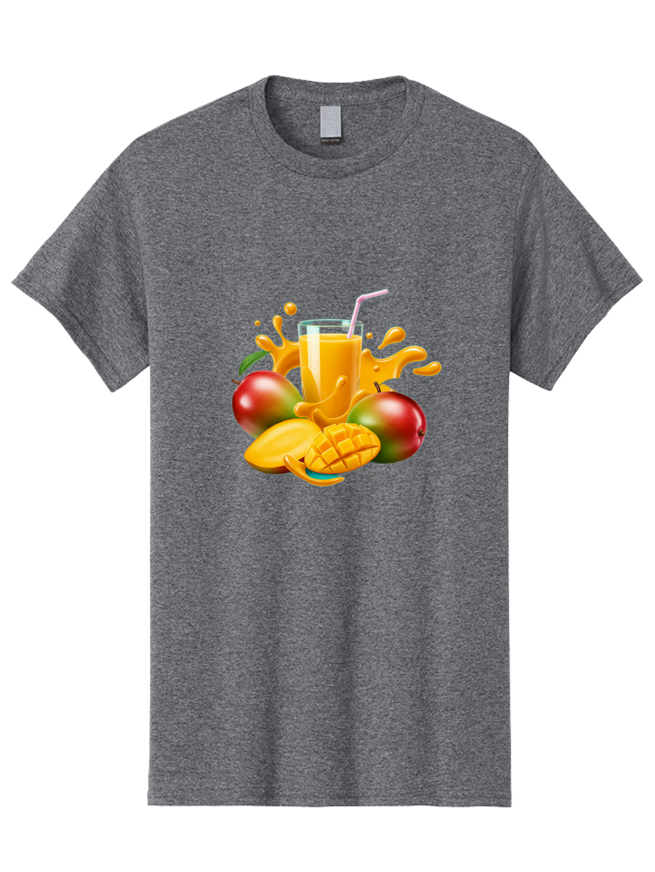 Mango-Juice-4 Men'S Graphic Tee, 100% Cotton, Comfortable Casual Summer Wear, Machine Washable, Fresh Mango Juice, Ripe Mangoes, Healthy Drink, Refreshing Beverage, Tropical Flavors, Fruit Smoothie, Vibrant Colors, Juice Splash Bac148