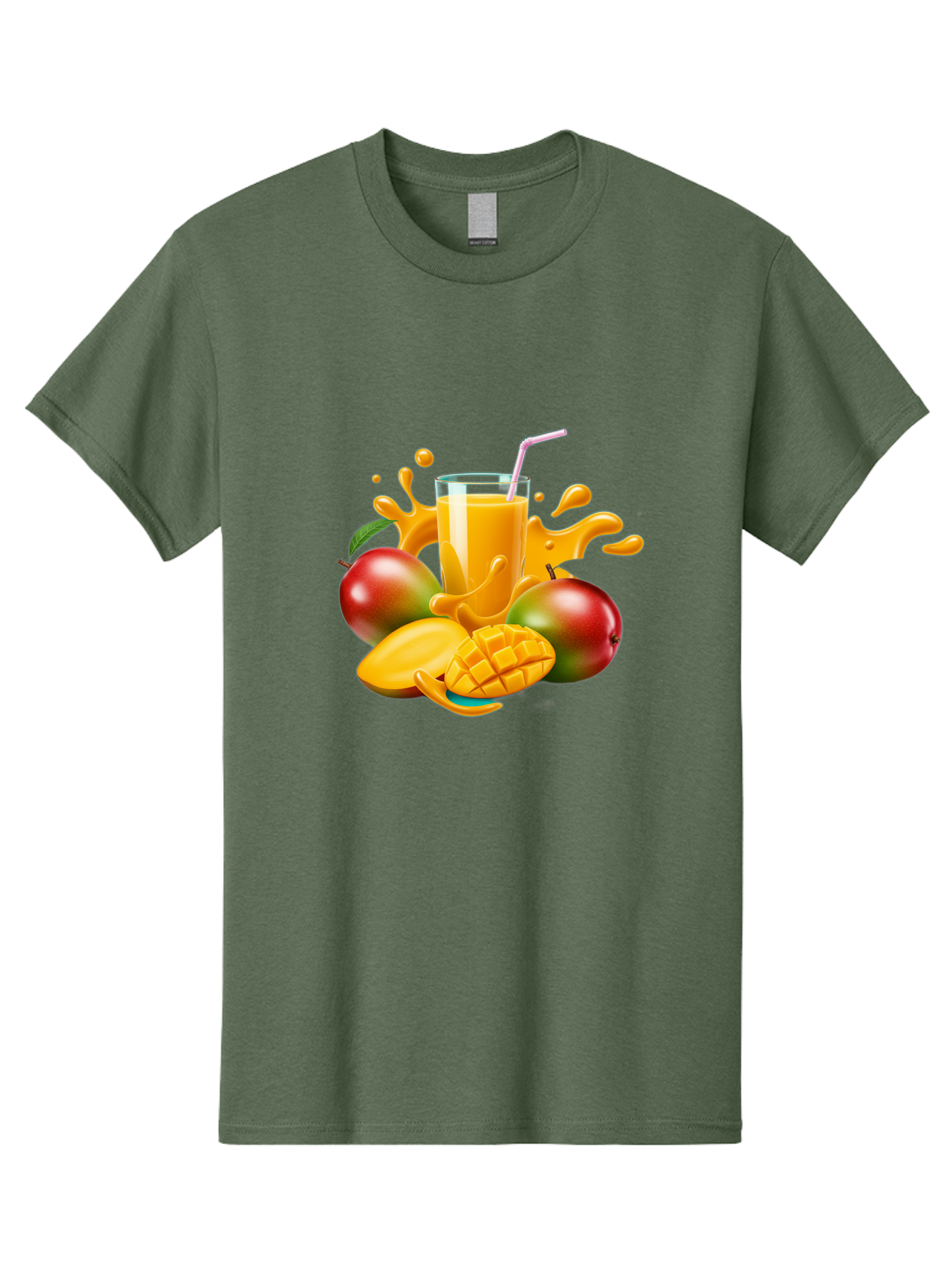 Mango-Juice-4 Men'S Graphic Tee, 100% Cotton, Comfortable Casual Summer Wear, Machine Washable, Fresh Mango Juice, Ripe Mangoes, Healthy Drink, Refreshing Beverage, Tropical Flavors, Fruit Smoothie, Vibrant Colors, Juice Splash Bac148