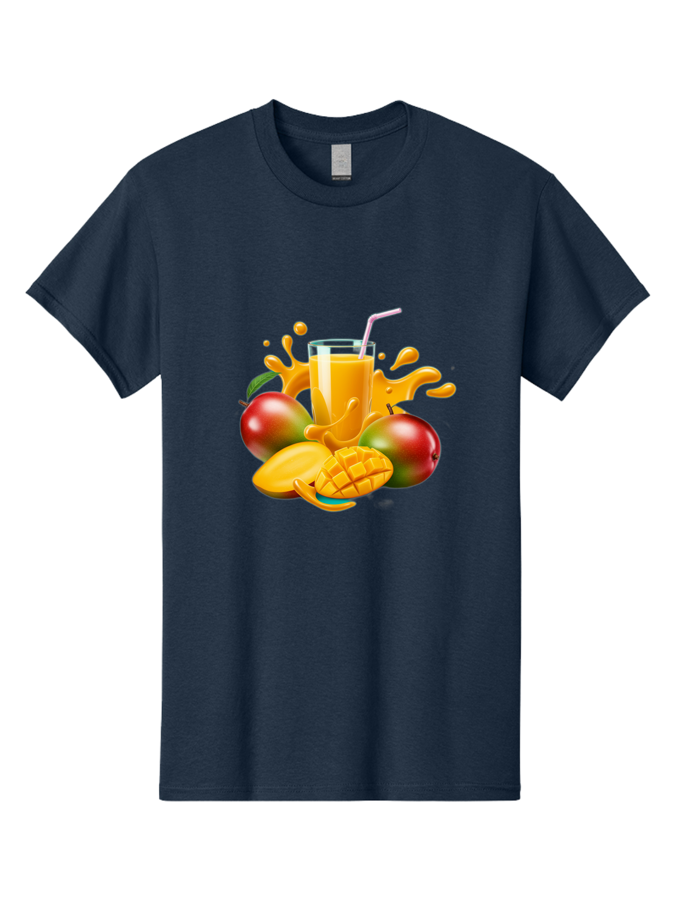 Mango-Juice-4 Men'S Graphic Tee, 100% Cotton, Comfortable Casual Summer Wear, Machine Washable, Fresh Mango Juice, Ripe Mangoes, Healthy Drink, Refreshing Beverage, Tropical Flavors, Fruit Smoothie, Vibrant Colors, Juice Splash Bac148