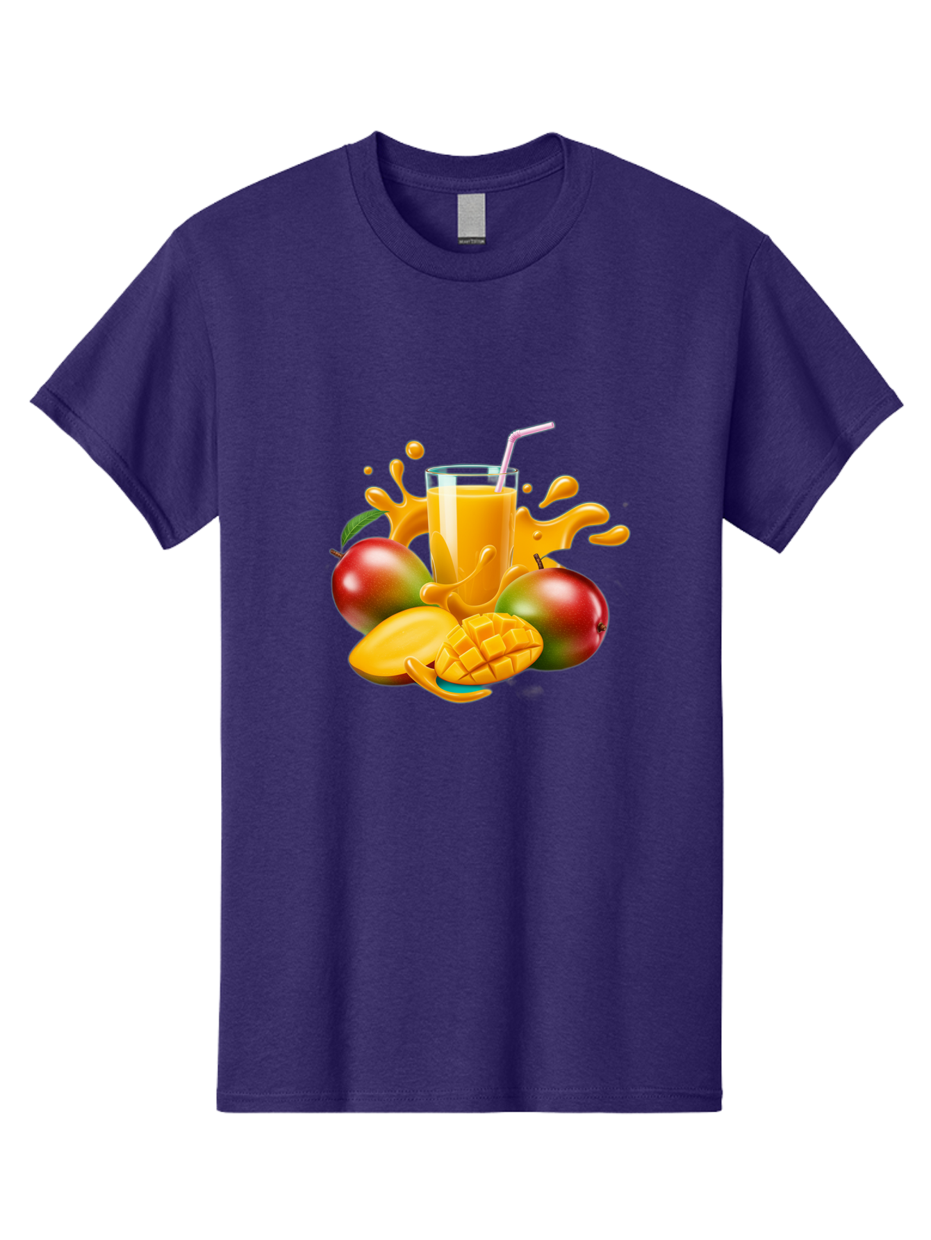 Mango-Juice-4 Men'S Graphic Tee, 100% Cotton, Comfortable Casual Summer Wear, Machine Washable, Fresh Mango Juice, Ripe Mangoes, Healthy Drink, Refreshing Beverage, Tropical Flavors, Fruit Smoothie, Vibrant Colors, Juice Splash Bac148