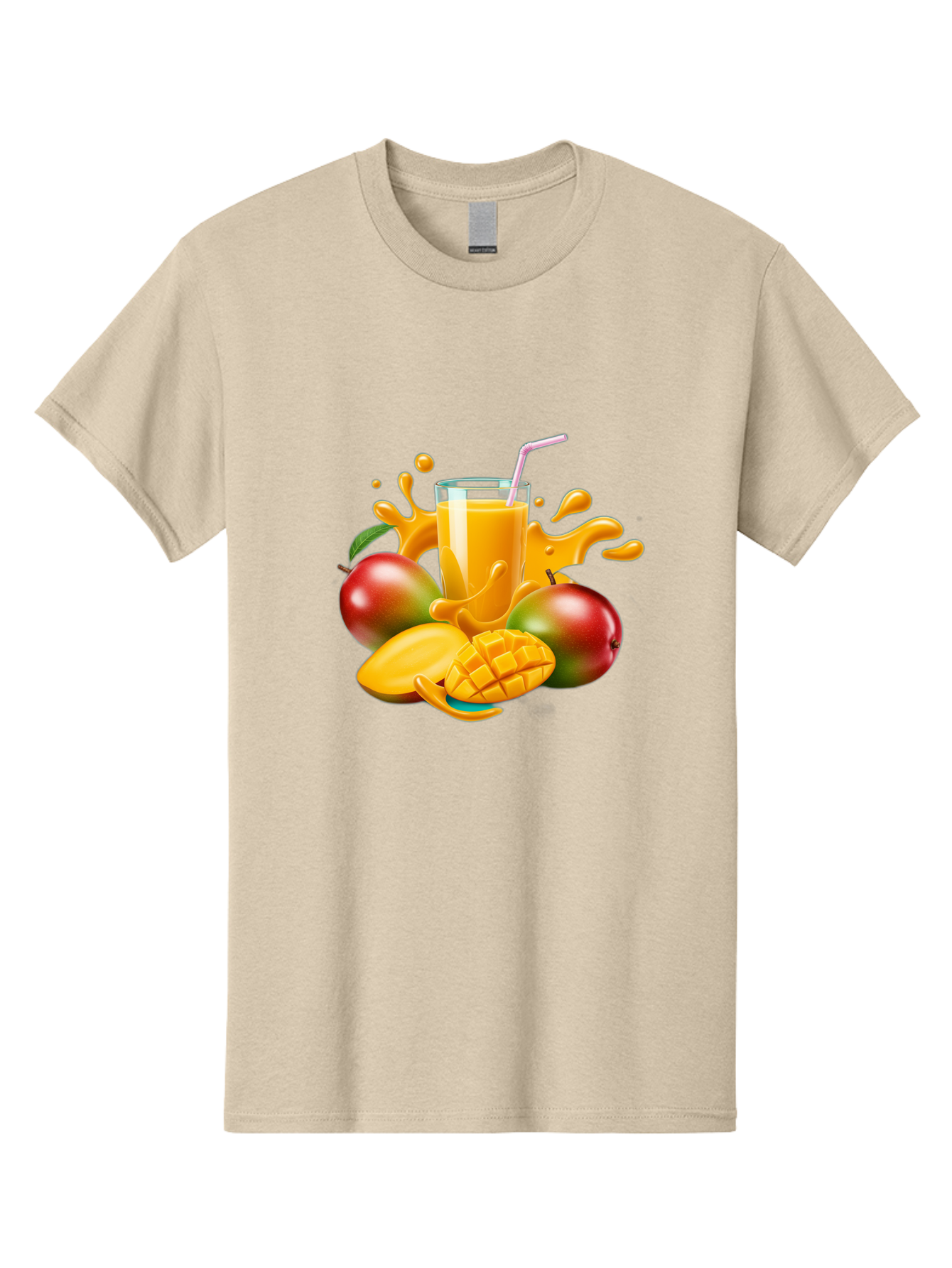 Mango-Juice-4 Men'S Graphic Tee, 100% Cotton, Comfortable Casual Summer Wear, Machine Washable, Fresh Mango Juice, Ripe Mangoes, Healthy Drink, Refreshing Beverage, Tropical Flavors, Fruit Smoothie, Vibrant Colors, Juice Splash Bac148