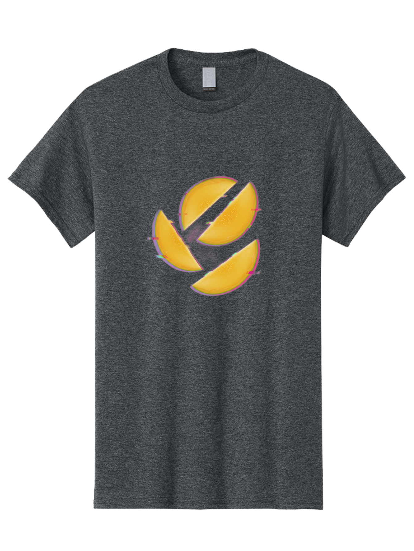 Mango-Slices Men'S Graphic Tee, 100% Cotton, Comfortable Casual Summer Wear, Machine Washable, Mango Slices, Fresh Fruit, Sliced Mango, Fruit Arrangement, Healthy Snack, Sweet Treat, Tropical Flavor, Vibrant Yellow, Culinary Delight Bac152