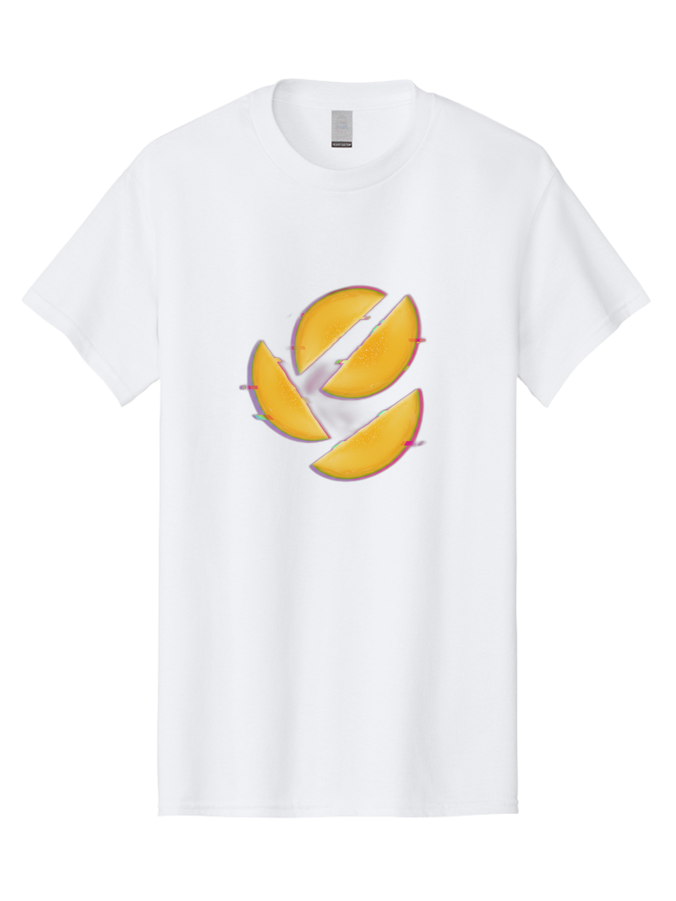 Mango-Slices Men'S Graphic Tee, 100% Cotton, Comfortable Casual Summer Wear, Machine Washable, Mango Slices, Fresh Fruit, Sliced Mango, Fruit Arrangement, Healthy Snack, Sweet Treat, Tropical Flavor, Vibrant Yellow, Culinary Delight Bac152