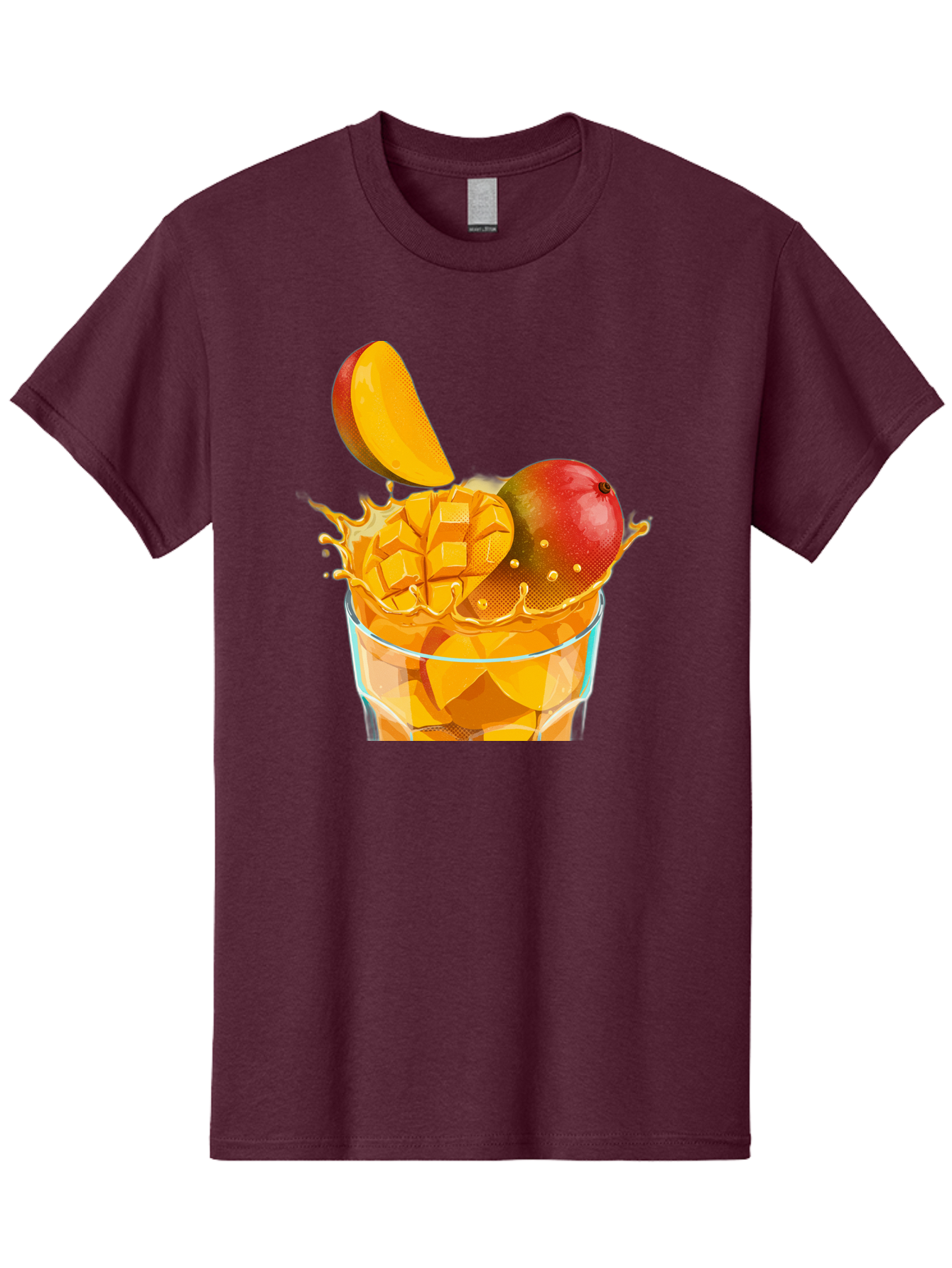Mango-Smoothie-6 Men'S Graphic Tee, 100% Cotton, Comfortable Casual Summer Wear, Machine Washable, Fresh Mango, Mango Juice, Sliced Mango, Fruit Salad, Summer Drink, Fresh Fruit, Healthy Beverage, Tropical Flavors, Mango Chunks, Bac158