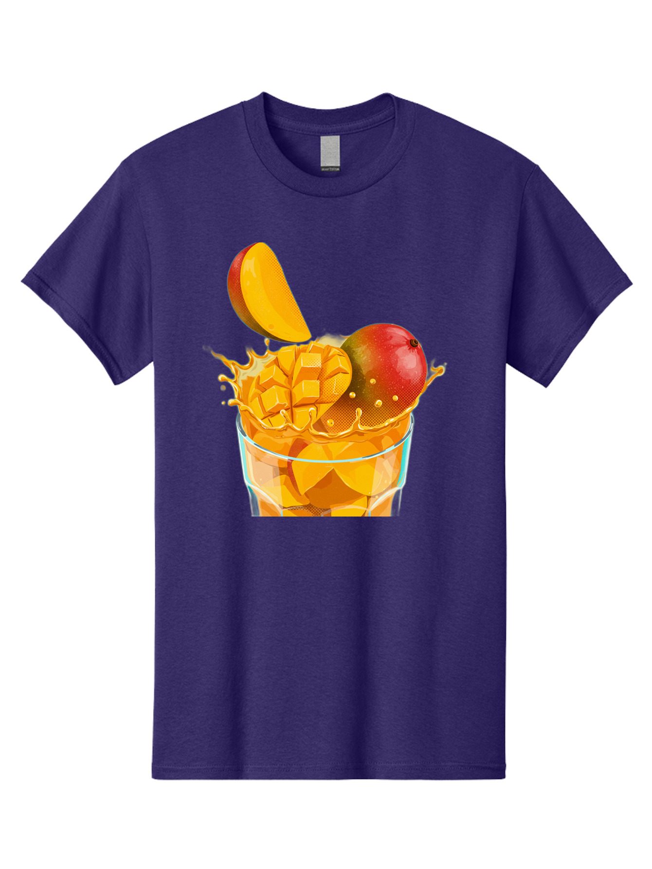 Mango-Smoothie-6 Men'S Graphic Tee, 100% Cotton, Comfortable Casual Summer Wear, Machine Washable, Fresh Mango, Mango Juice, Sliced Mango, Fruit Salad, Summer Drink, Fresh Fruit, Healthy Beverage, Tropical Flavors, Mango Chunks, Bac158
