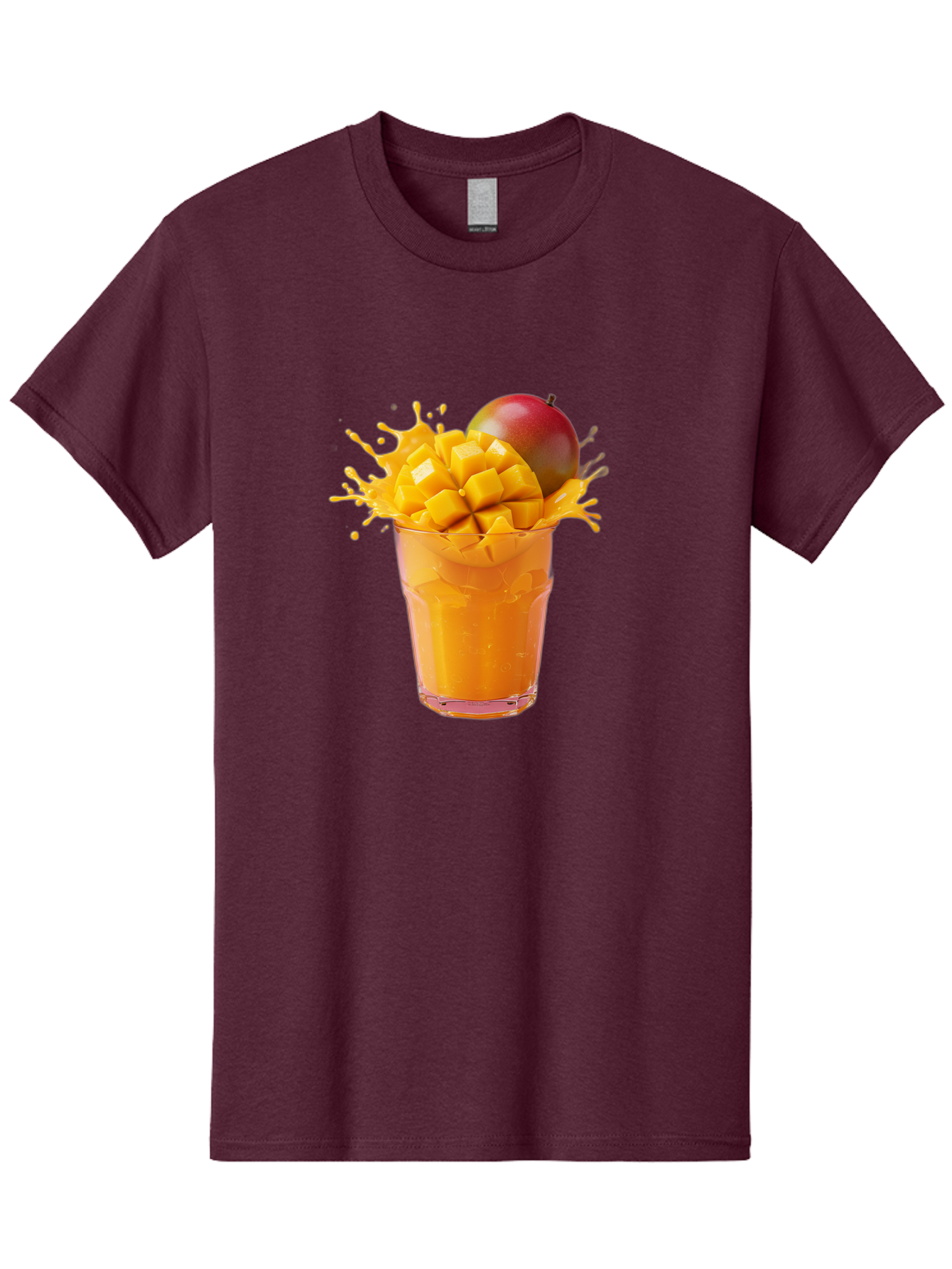 Mango-Smoothie-7 Men'S Graphic Tee, 100% Cotton, Comfortable Casual Summer Wear, Machine Washable, Mango Smoothie, Fresh Mango, Tropical Drink, Vibrant Colors, Healthy Beverage, Refreshing Drink, Summer Refreshment, Mango Chunks, Mango Juice Bac159