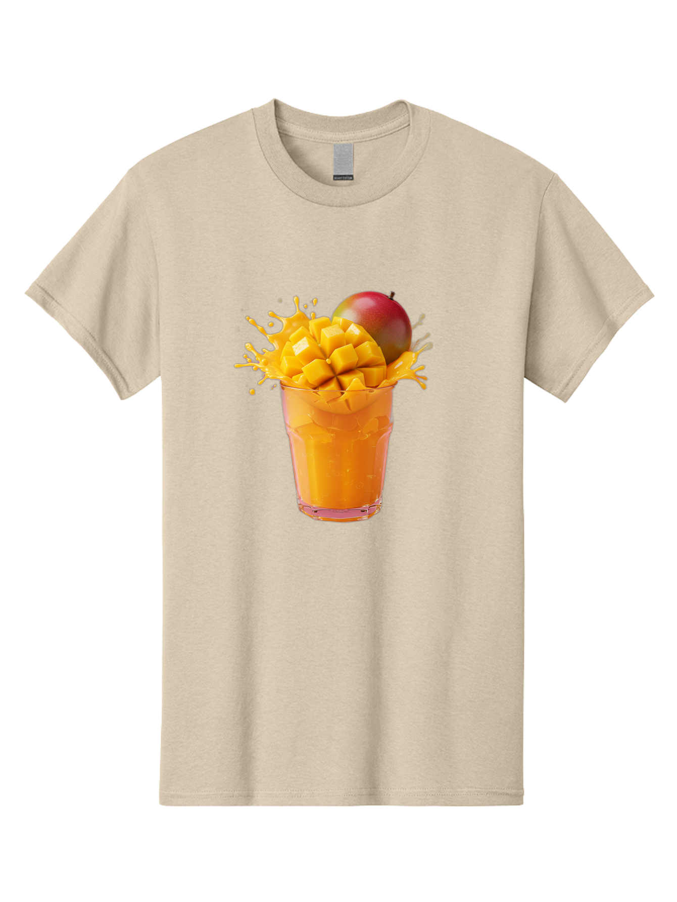 Mango-Smoothie-7 Men'S Graphic Tee, 100% Cotton, Comfortable Casual Summer Wear, Machine Washable, Mango Smoothie, Fresh Mango, Tropical Drink, Vibrant Colors, Healthy Beverage, Refreshing Drink, Summer Refreshment, Mango Chunks, Mango Juice Bac159
