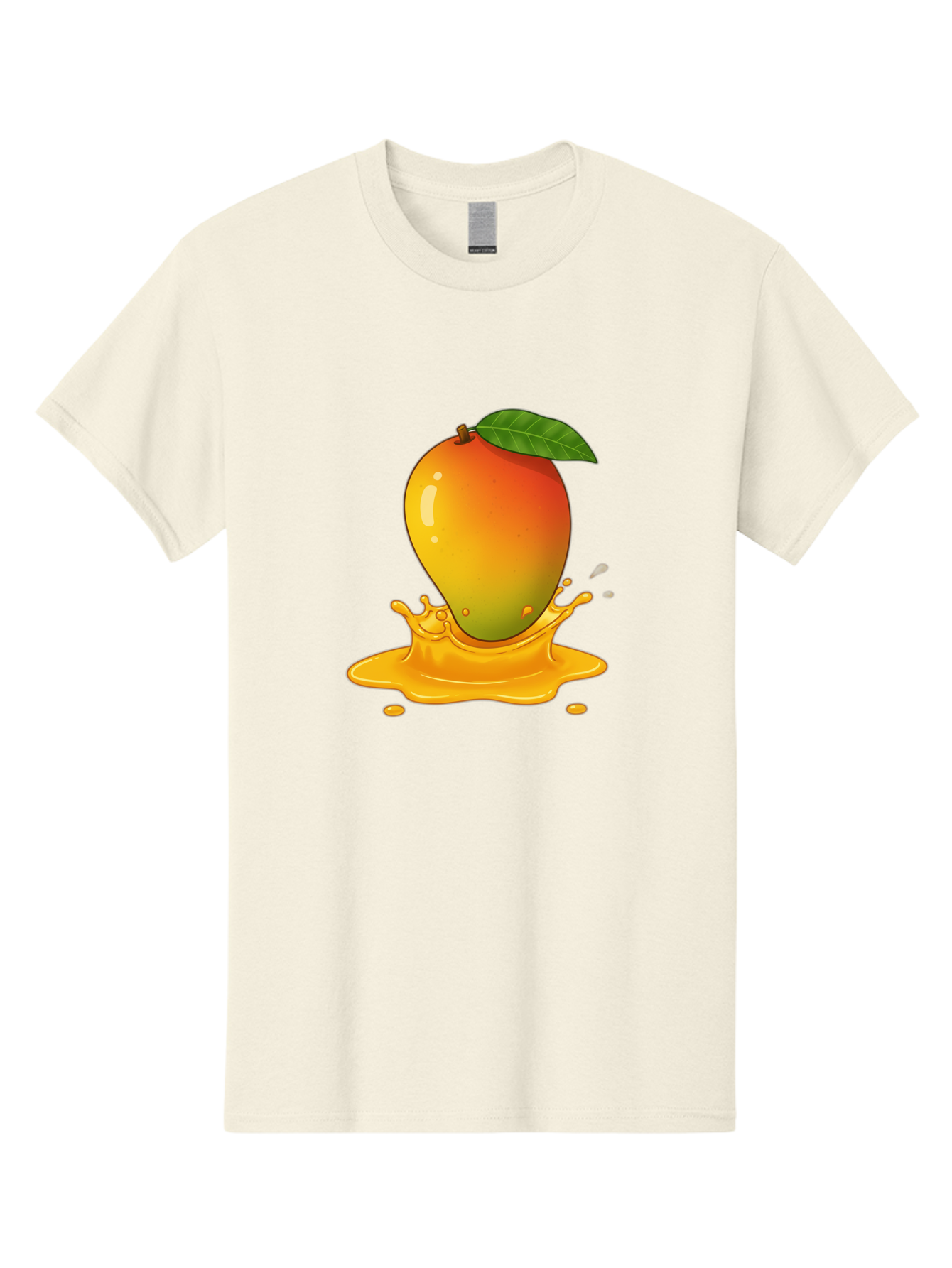 Mango-Splash-1 Men'S Graphic Tee, 100% Cotton, Comfortable Casual Summer Wear, Machine Washable, Juicy Mango, Vibrant Colors, Splashing Juice, Fresh Fruit, Tropical Flavors, Sweet Treats, Summertime, Refreshing Drinks Bac161