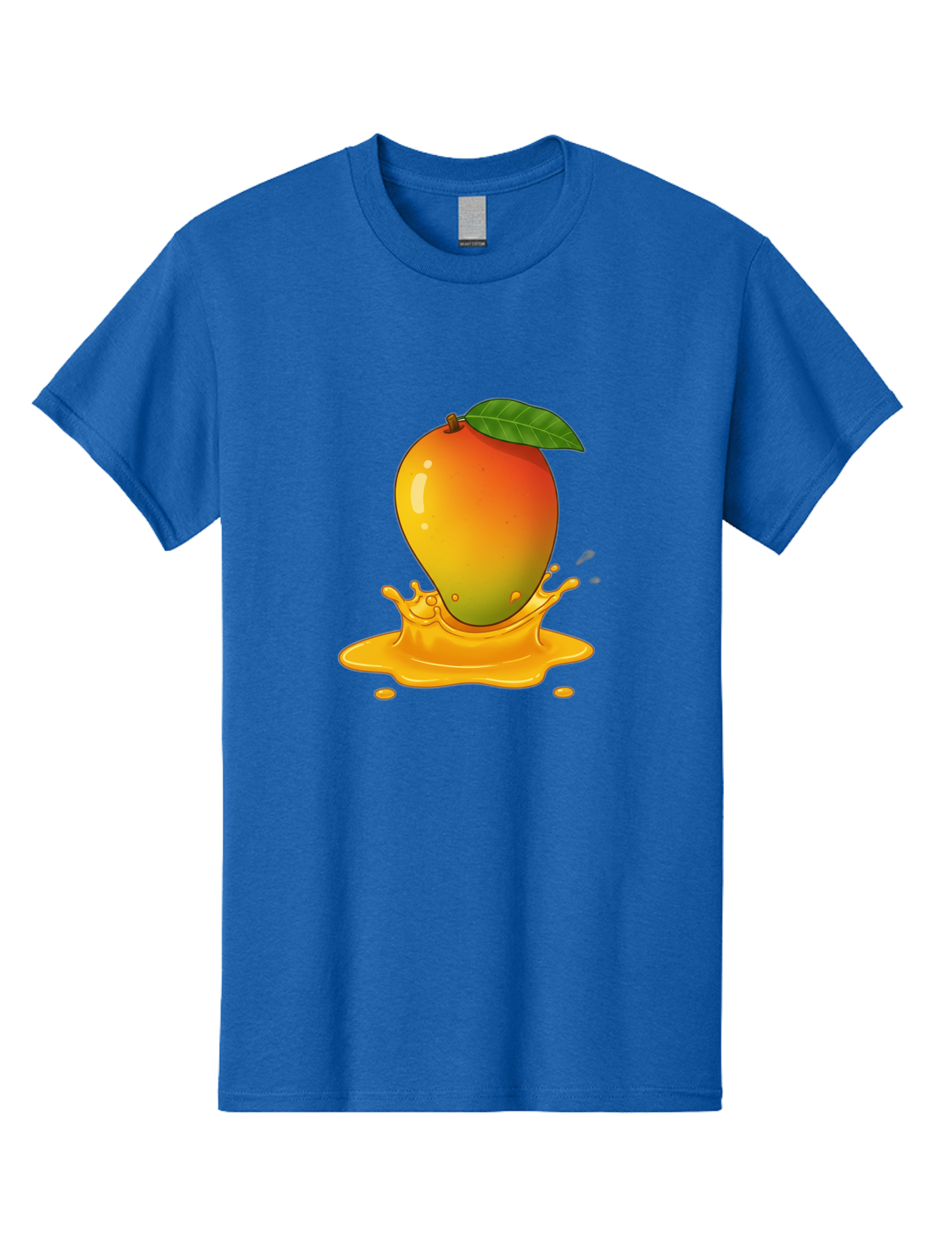 Mango-Splash-1 Men'S Graphic Tee, 100% Cotton, Comfortable Casual Summer Wear, Machine Washable, Juicy Mango, Vibrant Colors, Splashing Juice, Fresh Fruit, Tropical Flavors, Sweet Treats, Summertime, Refreshing Drinks Bac161