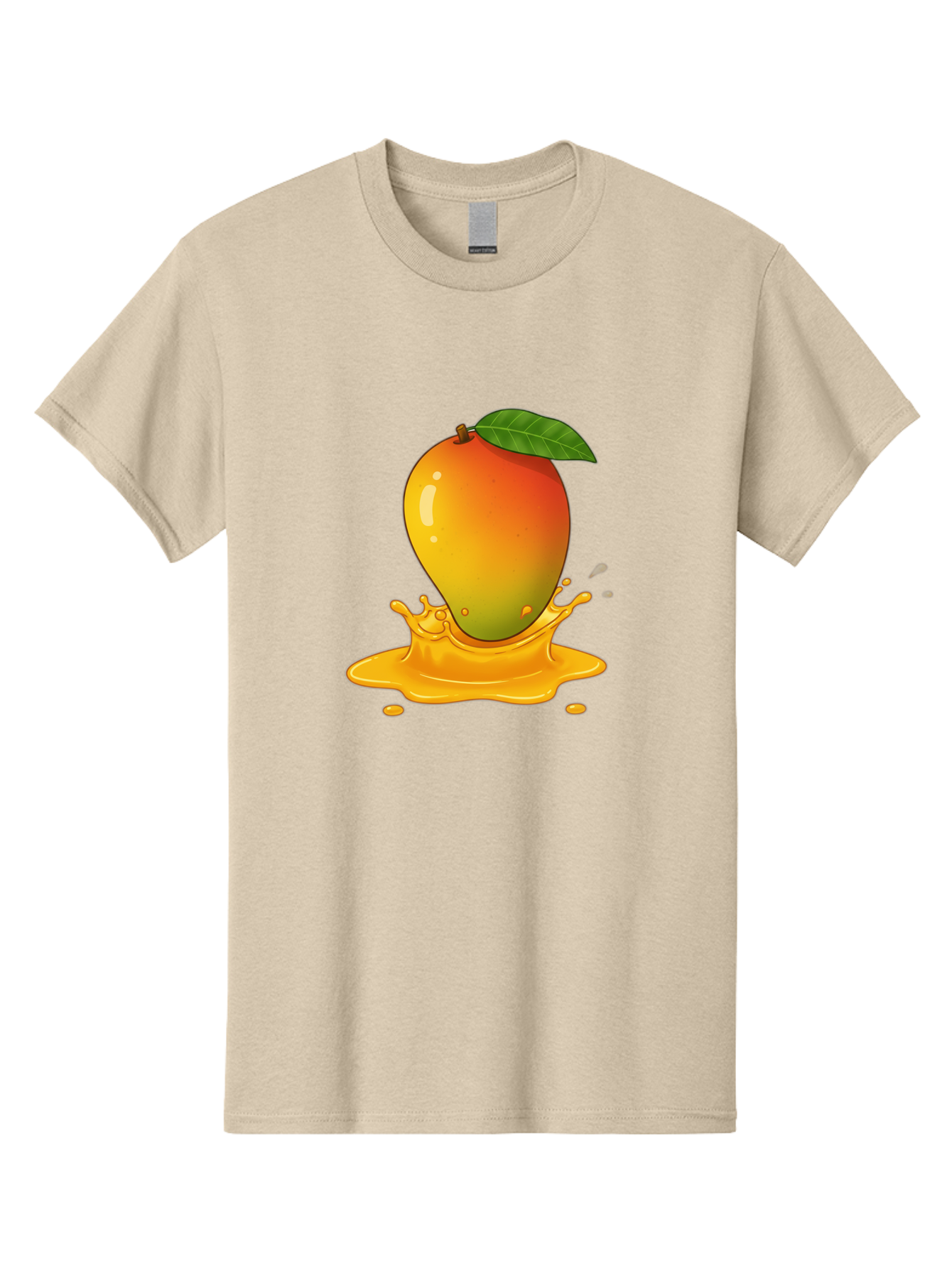 Mango-Splash-1 Men'S Graphic Tee, 100% Cotton, Comfortable Casual Summer Wear, Machine Washable, Juicy Mango, Vibrant Colors, Splashing Juice, Fresh Fruit, Tropical Flavors, Sweet Treats, Summertime, Refreshing Drinks Bac161