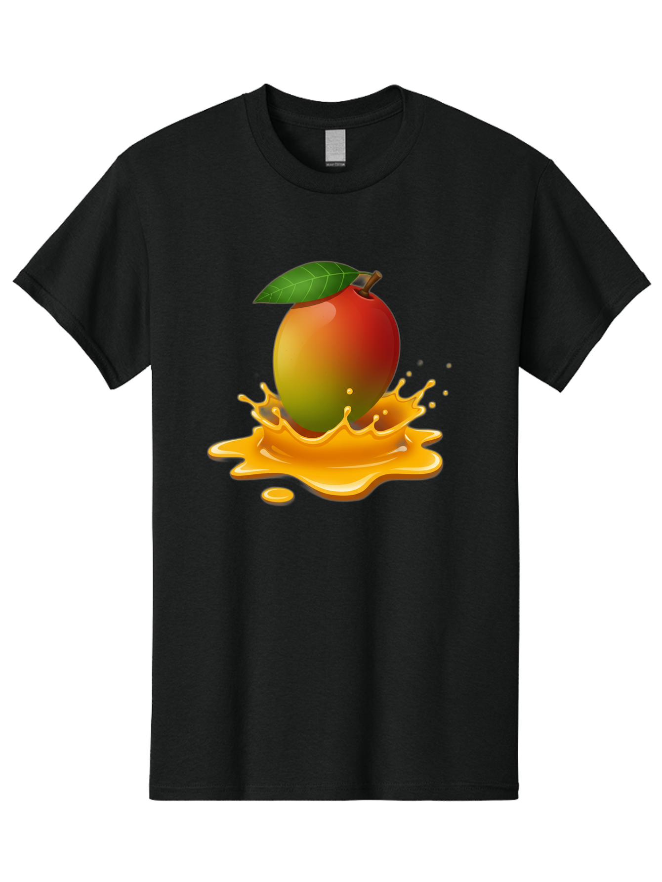 Mango-Splash-2 Men'S Graphic Tee, 100% Cotton, Comfortable Casual Summer Wear, Machine Washable, Tropical Mango, Juicy Fruit, Splash Art, Vibrant Colors, Mango Juice, Splashing Liquid, Fresh Produce, Summer Vibes, Healthy Snack, Bac162