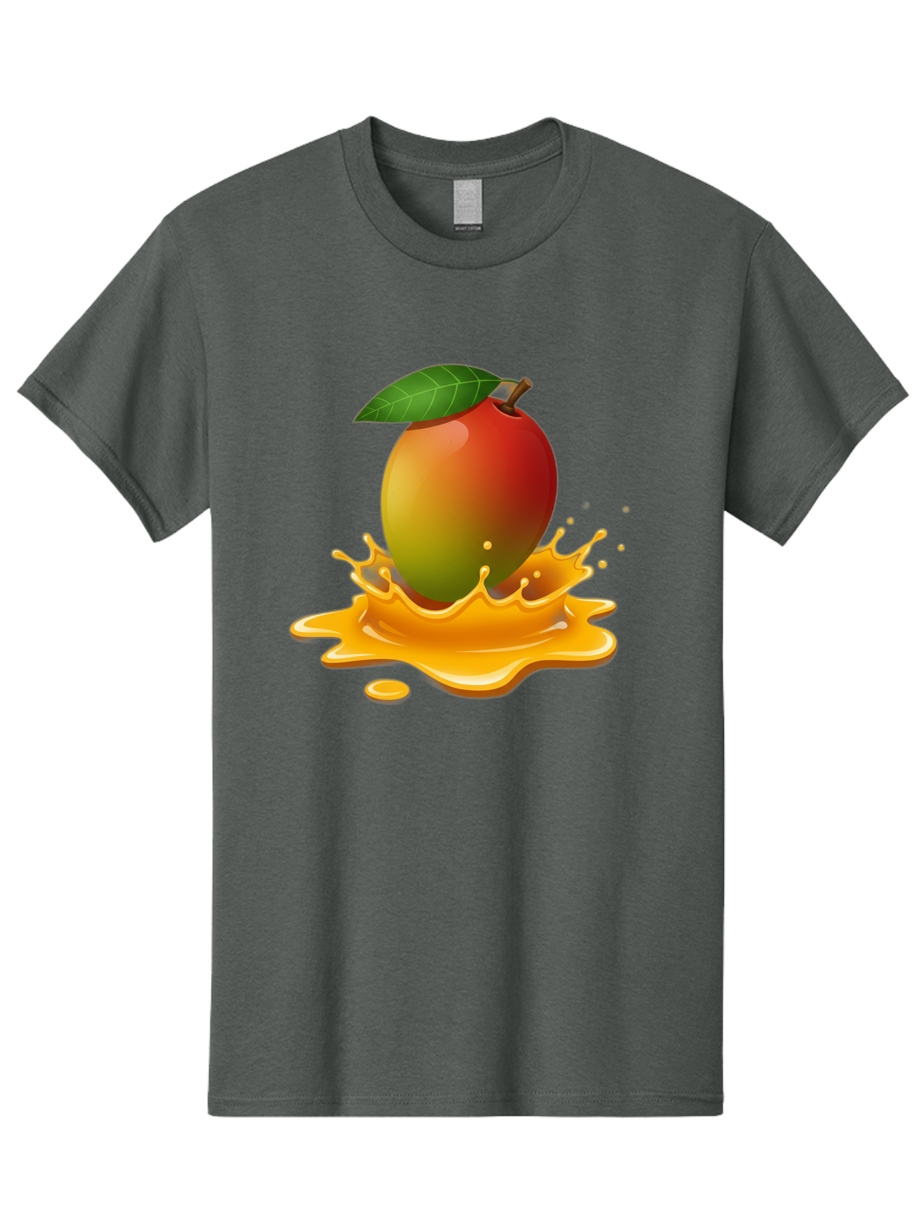 Mango-Splash-2 Men'S Graphic Tee, 100% Cotton, Comfortable Casual Summer Wear, Machine Washable, Tropical Mango, Juicy Fruit, Splash Art, Vibrant Colors, Mango Juice, Splashing Liquid, Fresh Produce, Summer Vibes, Healthy Snack, Bac162