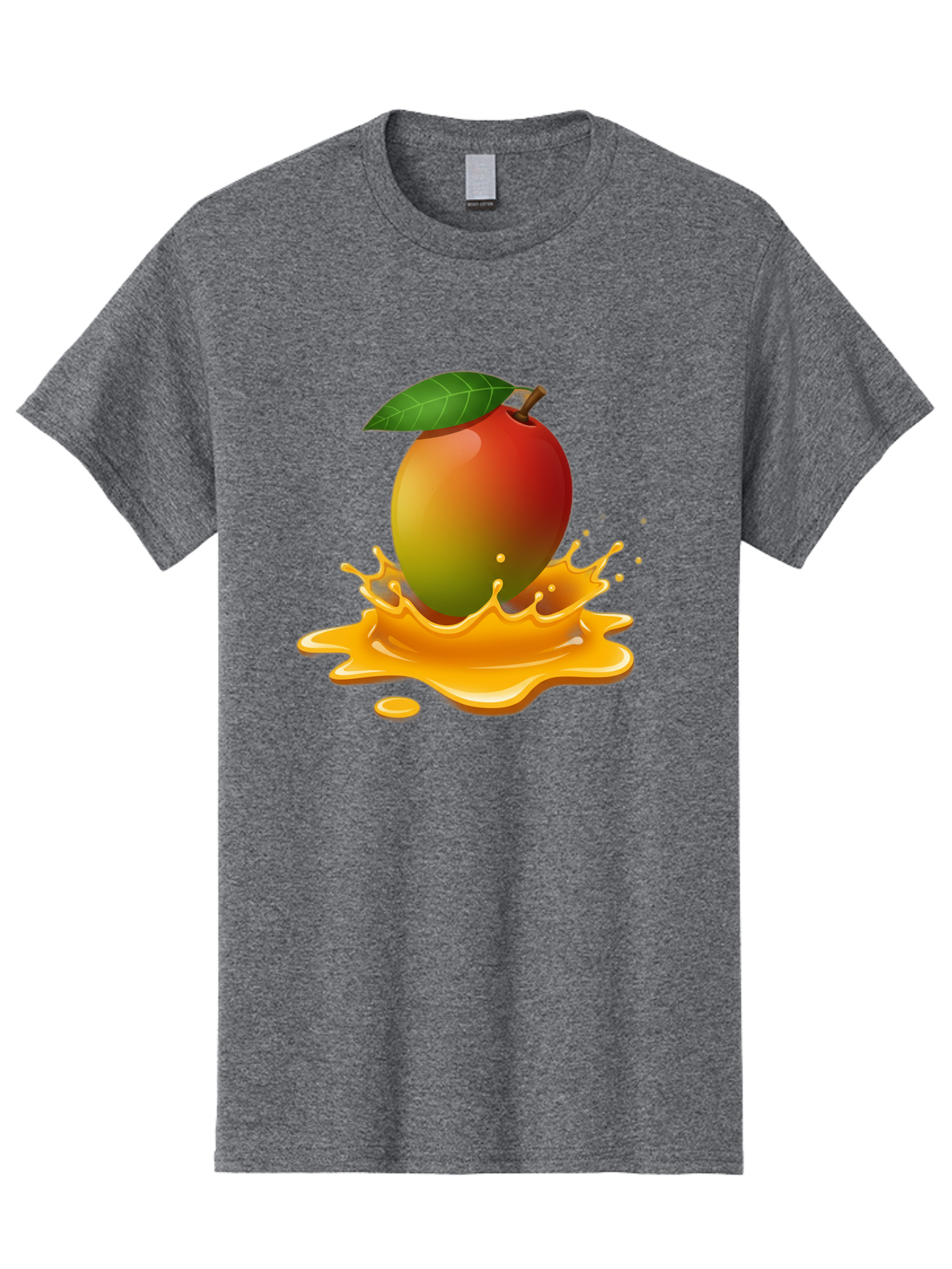 Mango-Splash-2 Men'S Graphic Tee, 100% Cotton, Comfortable Casual Summer Wear, Machine Washable, Tropical Mango, Juicy Fruit, Splash Art, Vibrant Colors, Mango Juice, Splashing Liquid, Fresh Produce, Summer Vibes, Healthy Snack, Bac162