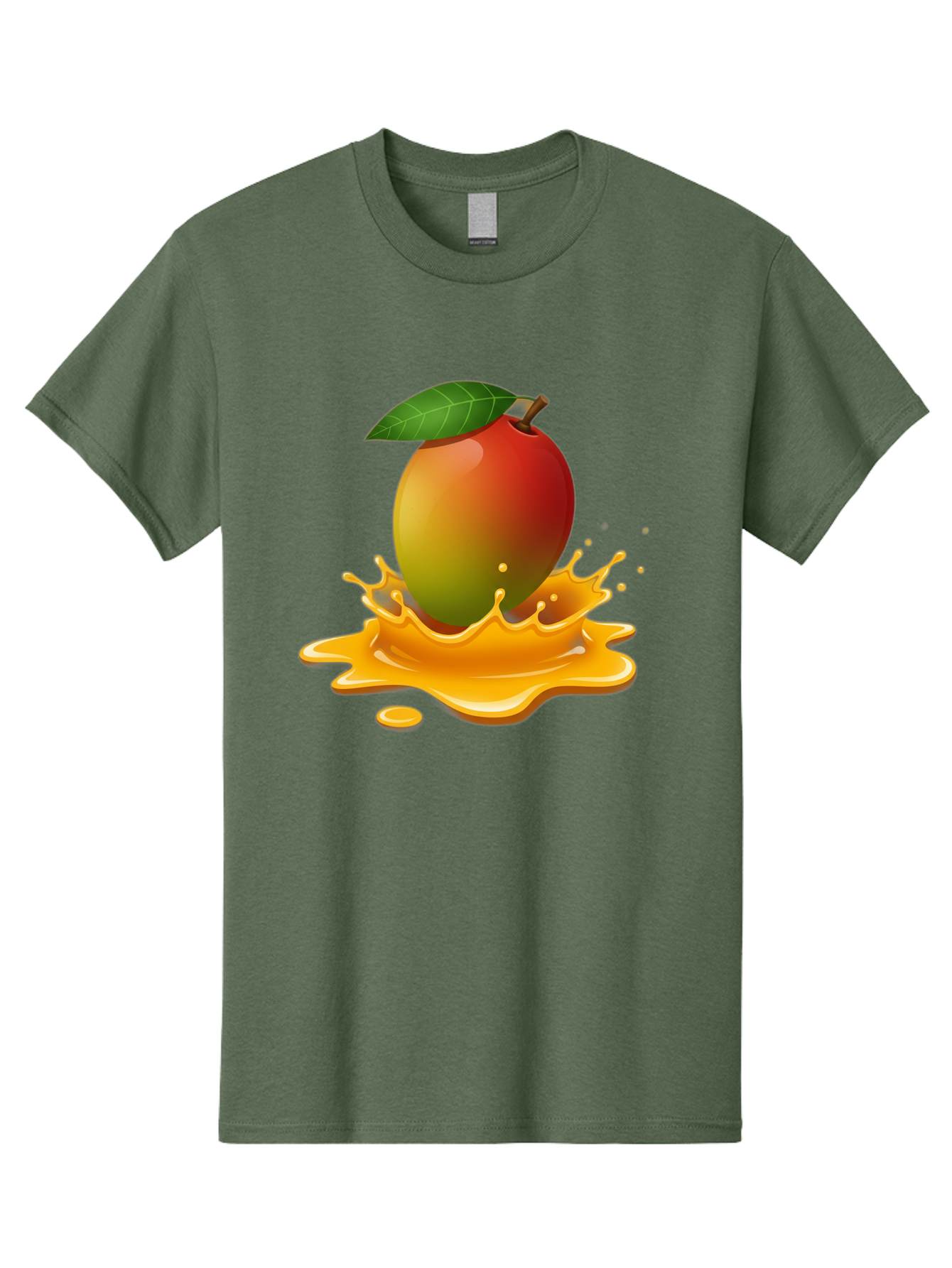 Mango-Splash-2 Men'S Graphic Tee, 100% Cotton, Comfortable Casual Summer Wear, Machine Washable, Tropical Mango, Juicy Fruit, Splash Art, Vibrant Colors, Mango Juice, Splashing Liquid, Fresh Produce, Summer Vibes, Healthy Snack, Bac162