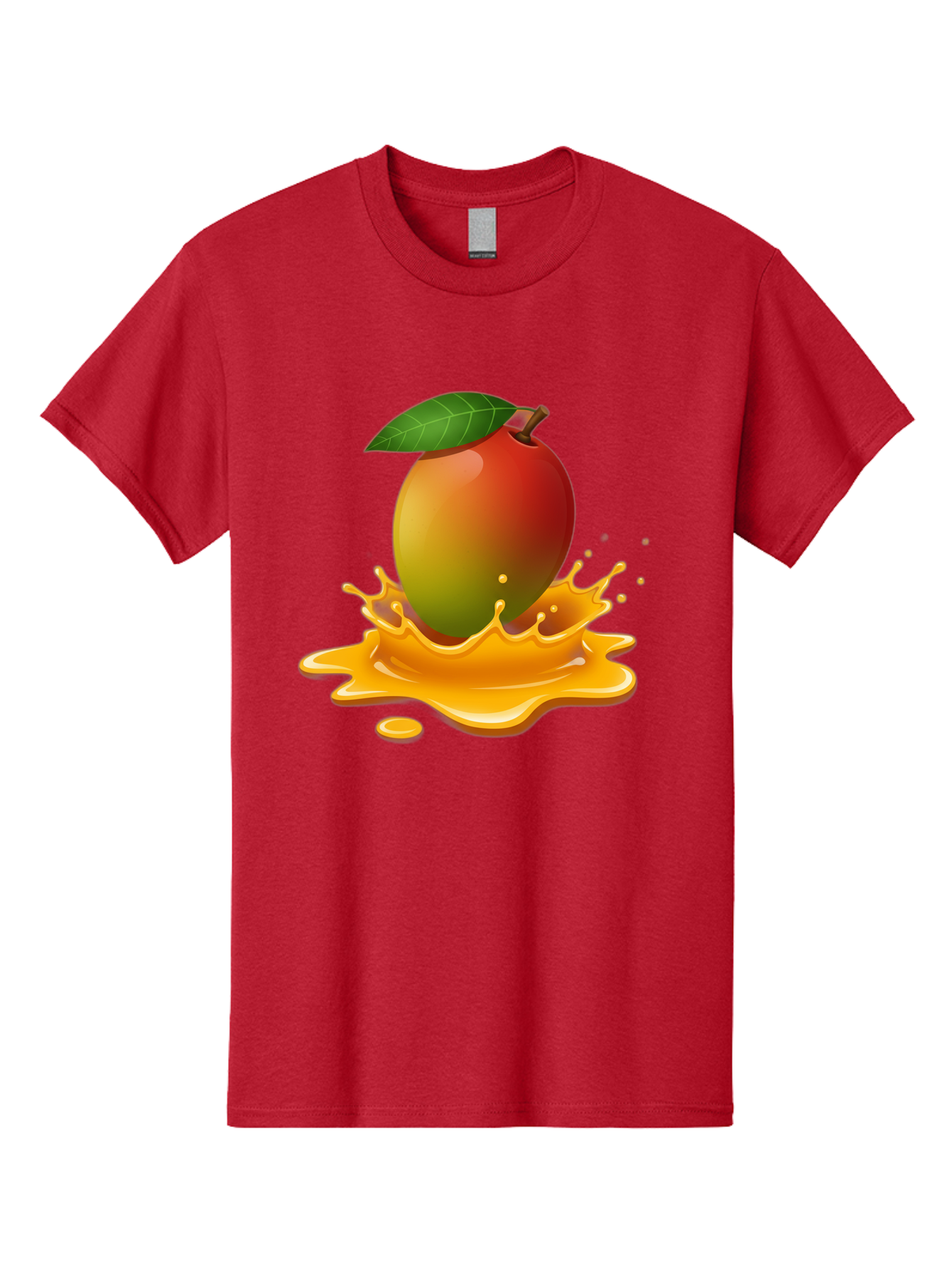 Mango-Splash-2 Men'S Graphic Tee, 100% Cotton, Comfortable Casual Summer Wear, Machine Washable, Tropical Mango, Juicy Fruit, Splash Art, Vibrant Colors, Mango Juice, Splashing Liquid, Fresh Produce, Summer Vibes, Healthy Snack, Bac162