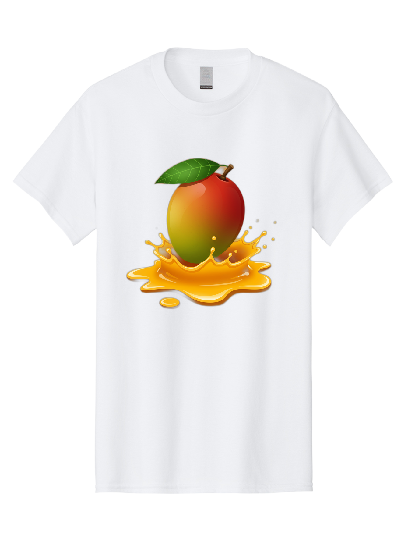 Mango-Splash-2 Men'S Graphic Tee, 100% Cotton, Comfortable Casual Summer Wear, Machine Washable, Tropical Mango, Juicy Fruit, Splash Art, Vibrant Colors, Mango Juice, Splashing Liquid, Fresh Produce, Summer Vibes, Healthy Snack, Bac162