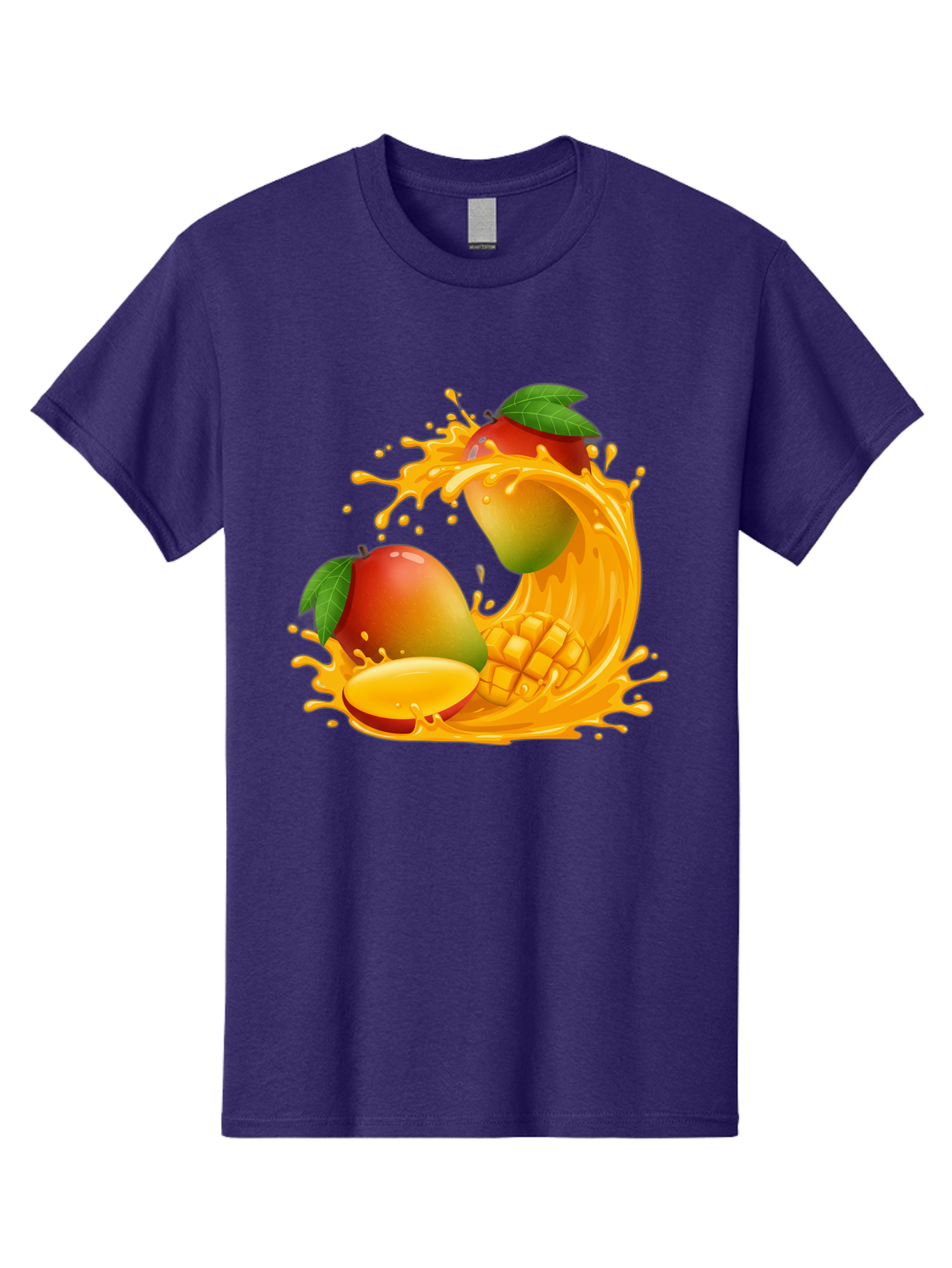 Mango-Splash-4 Men'S Graphic Tee, 100% Cotton, Comfortable Casual Summer Wear, Machine Washable, Mango Fruit, Juicy Mango, Mango Slice, Mango Juice Splash, Mango Chunks, Fresh Mango, Ripe Mango, Tropical Fruit Bac164