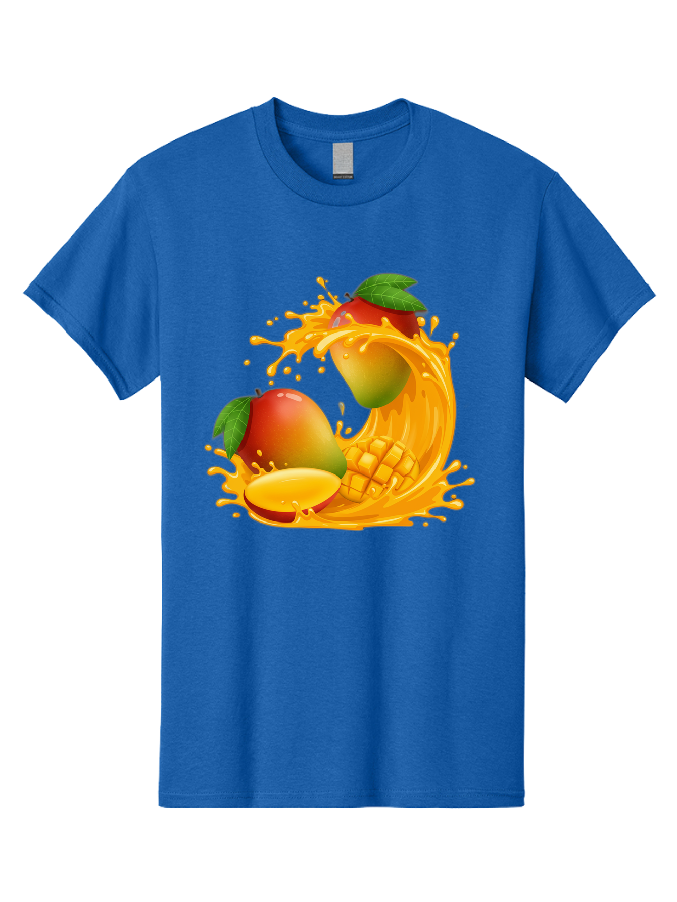 Mango-Splash-4 Men'S Graphic Tee, 100% Cotton, Comfortable Casual Summer Wear, Machine Washable, Mango Fruit, Juicy Mango, Mango Slice, Mango Juice Splash, Mango Chunks, Fresh Mango, Ripe Mango, Tropical Fruit Bac164