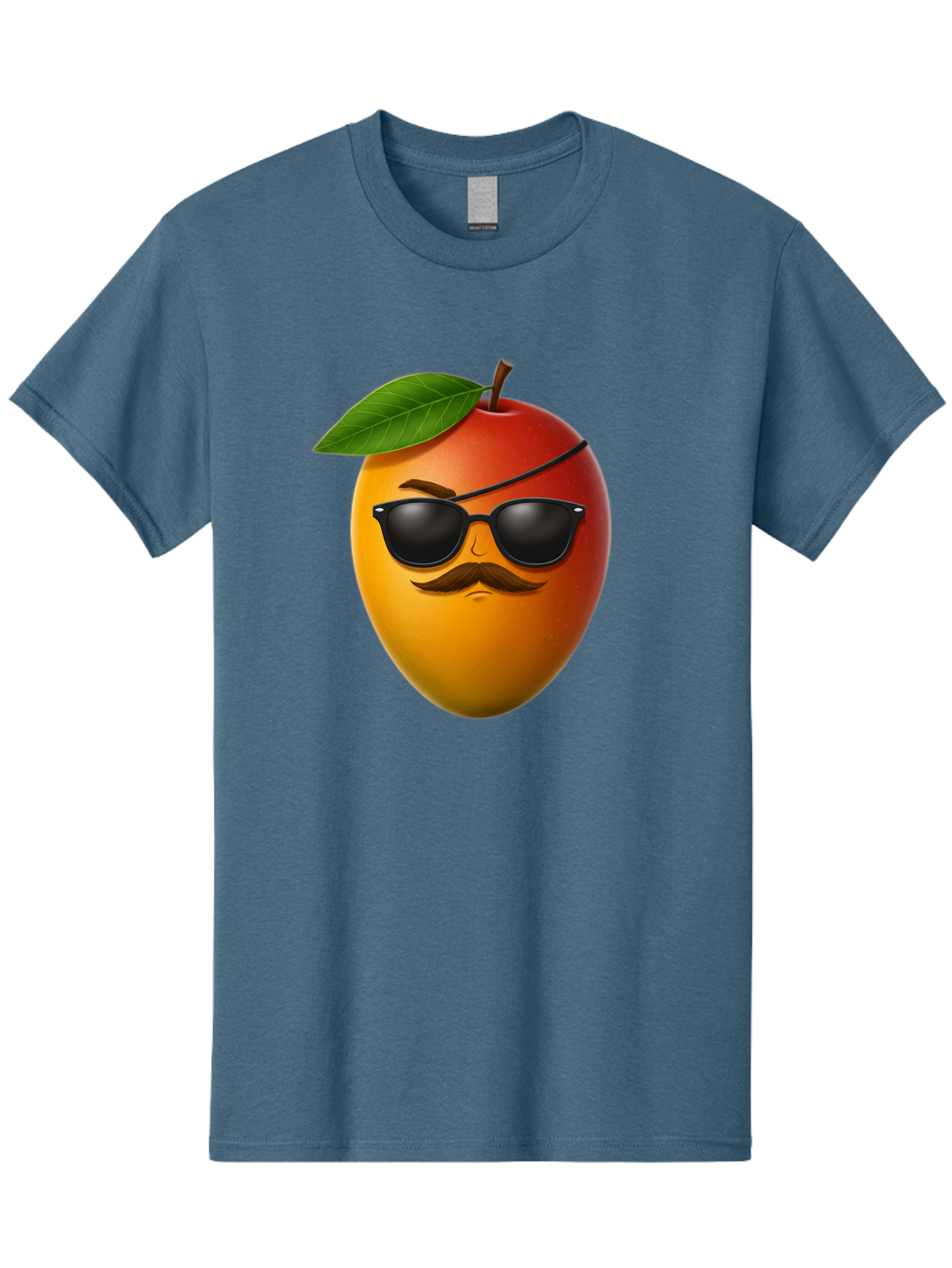 Mango Men'S Graphic Tee, 100% Cotton, Comfortable Casual Summer Wear, Machine Washable, Mango With Sunglasses, Cartoon Mango, Mango Emoji, Cool Mango, Mango With Mustache, Funny Fruit, Vibrant Colors, Playful Character, Quirky Illustration, Bac171