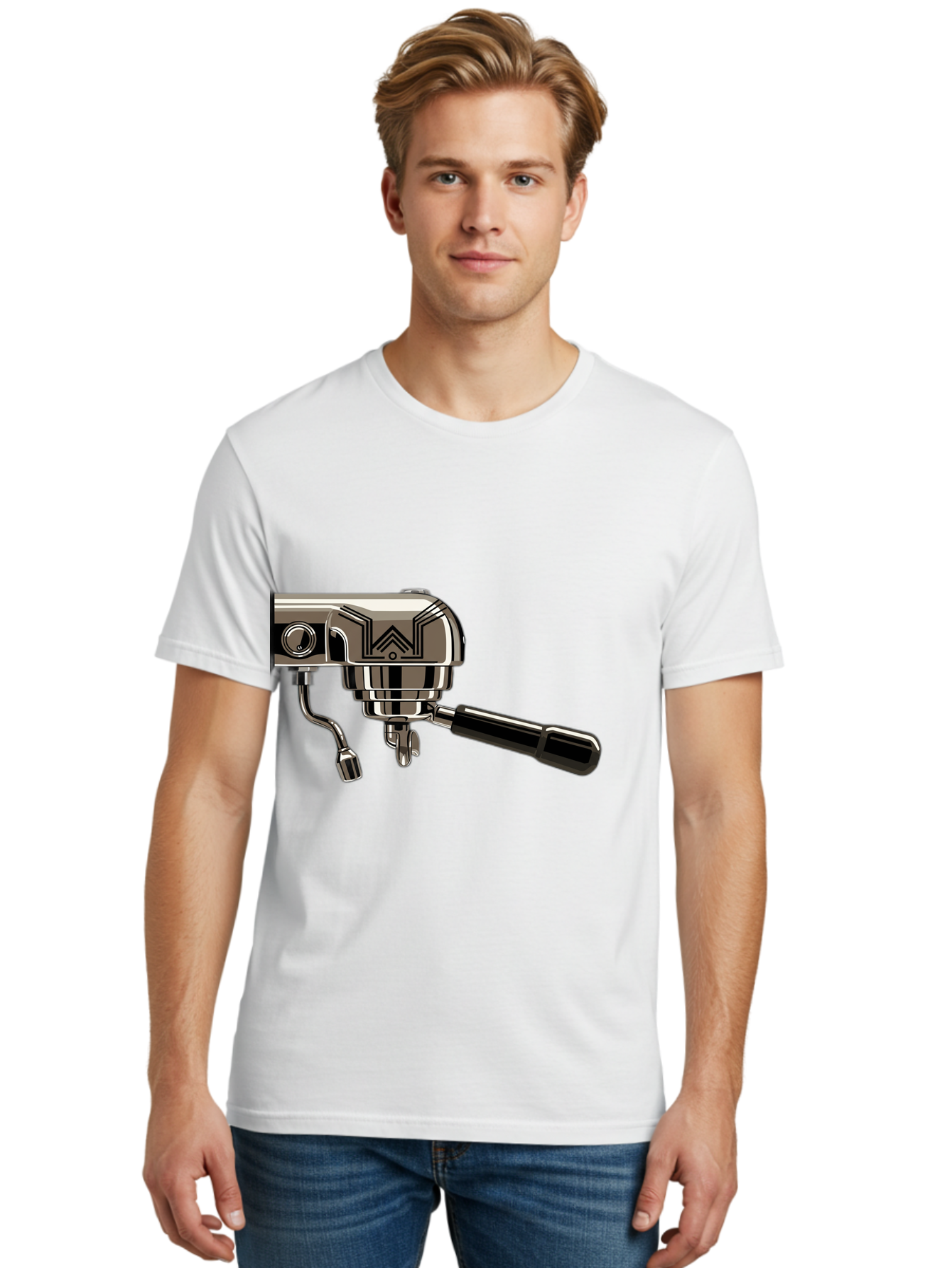 Manual-Coffee-Grinder Men'S Graphic Tee, 100% Cotton, Comfortable Casual Summer Wear, Machine Washable, Manual Coffee Grinder, Coffee Grinding, Hand Crank, Stainless Steel, Coffee Beans, Brewing Equipment, Kitchen Appliance Bac174