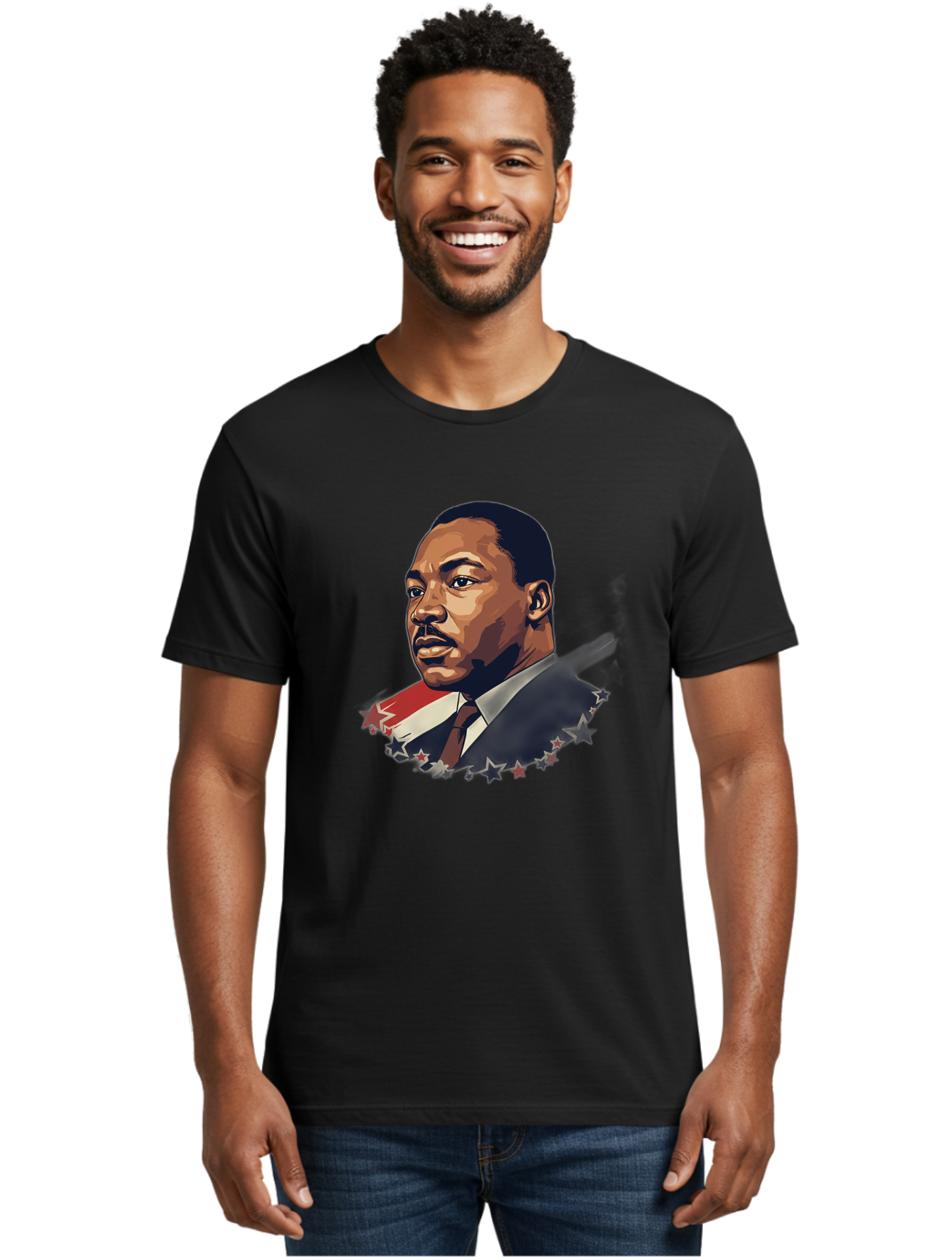 Martin-Luther-King-Jr-2 Men'S Graphic Tee, 100% Cotton, Comfortable Casual Summer Wear, Machine Washable, Martin Luther King Jr Portrait, Civil Rights Leader, Equality And Justice, Freedom Fighter, Peaceful Protest, Inspirational Figure, Bac176