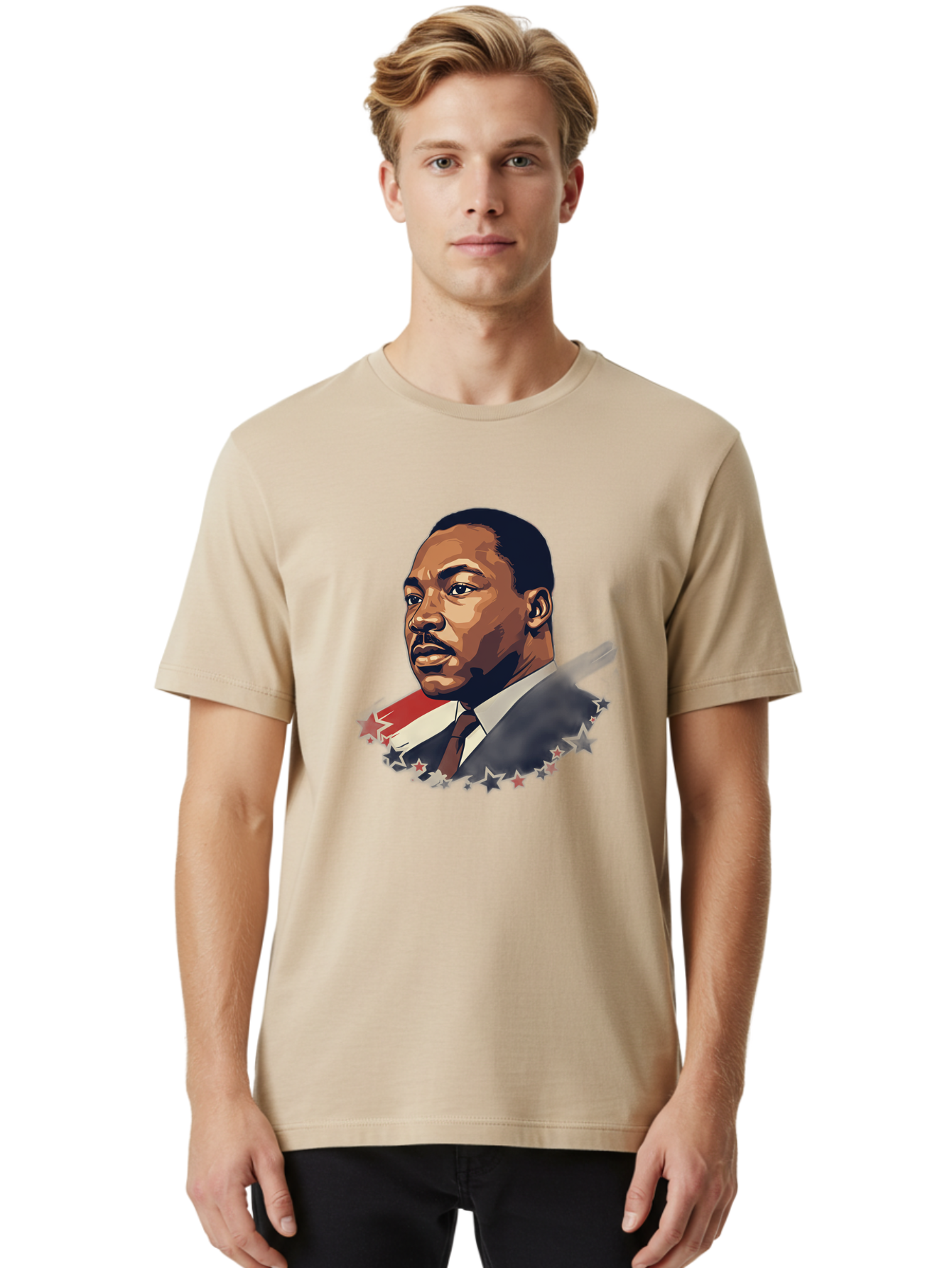 Martin-Luther-King-Jr-2 Men'S Graphic Tee, 100% Cotton, Comfortable Casual Summer Wear, Machine Washable, Martin Luther King Jr Portrait, Civil Rights Leader, Equality And Justice, Freedom Fighter, Peaceful Protest, Inspirational Figure, Bac176