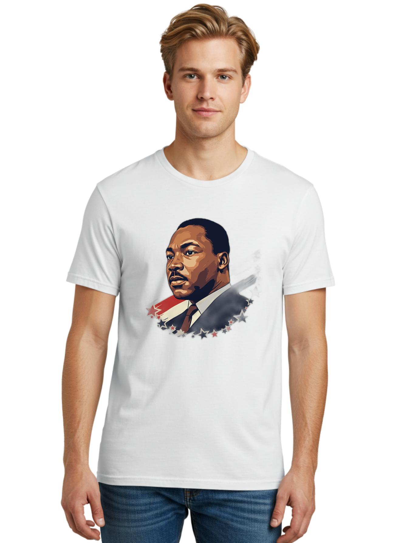 Martin-Luther-King-Jr-2 Men'S Graphic Tee, 100% Cotton, Comfortable Casual Summer Wear, Machine Washable, Martin Luther King Jr Portrait, Civil Rights Leader, Equality And Justice, Freedom Fighter, Peaceful Protest, Inspirational Figure, Bac176