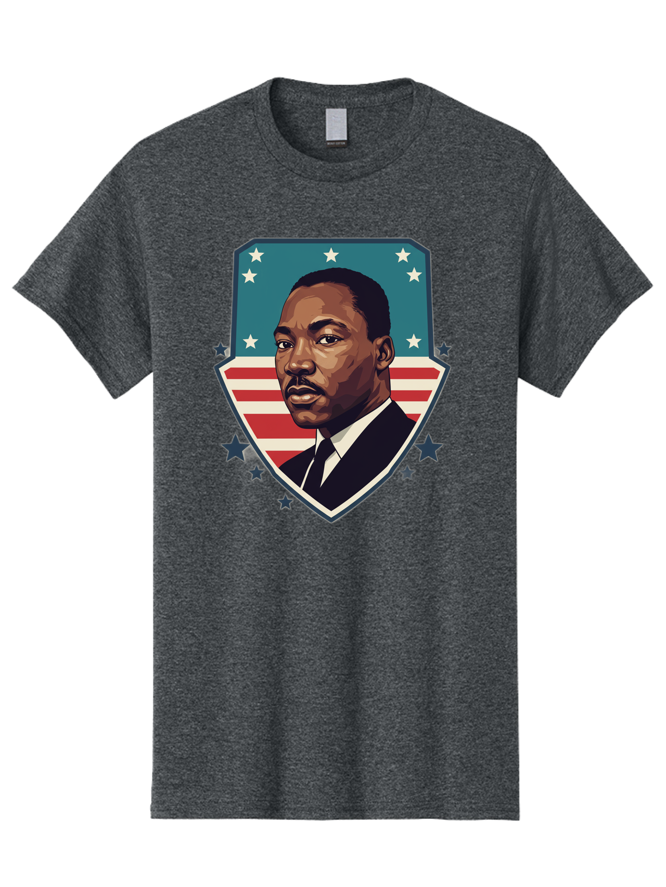 Martin-Luther-King-Jr-3 Men'S Graphic Tee, 100% Cotton, Comfortable Casual Summer Wear, Machine Washable, Martin Luther King Jr. Portrait, American Flag, Patriotic Graphic, Civil Rights Leader, Freedom Fighter, Social Justice, Equality, Bac177