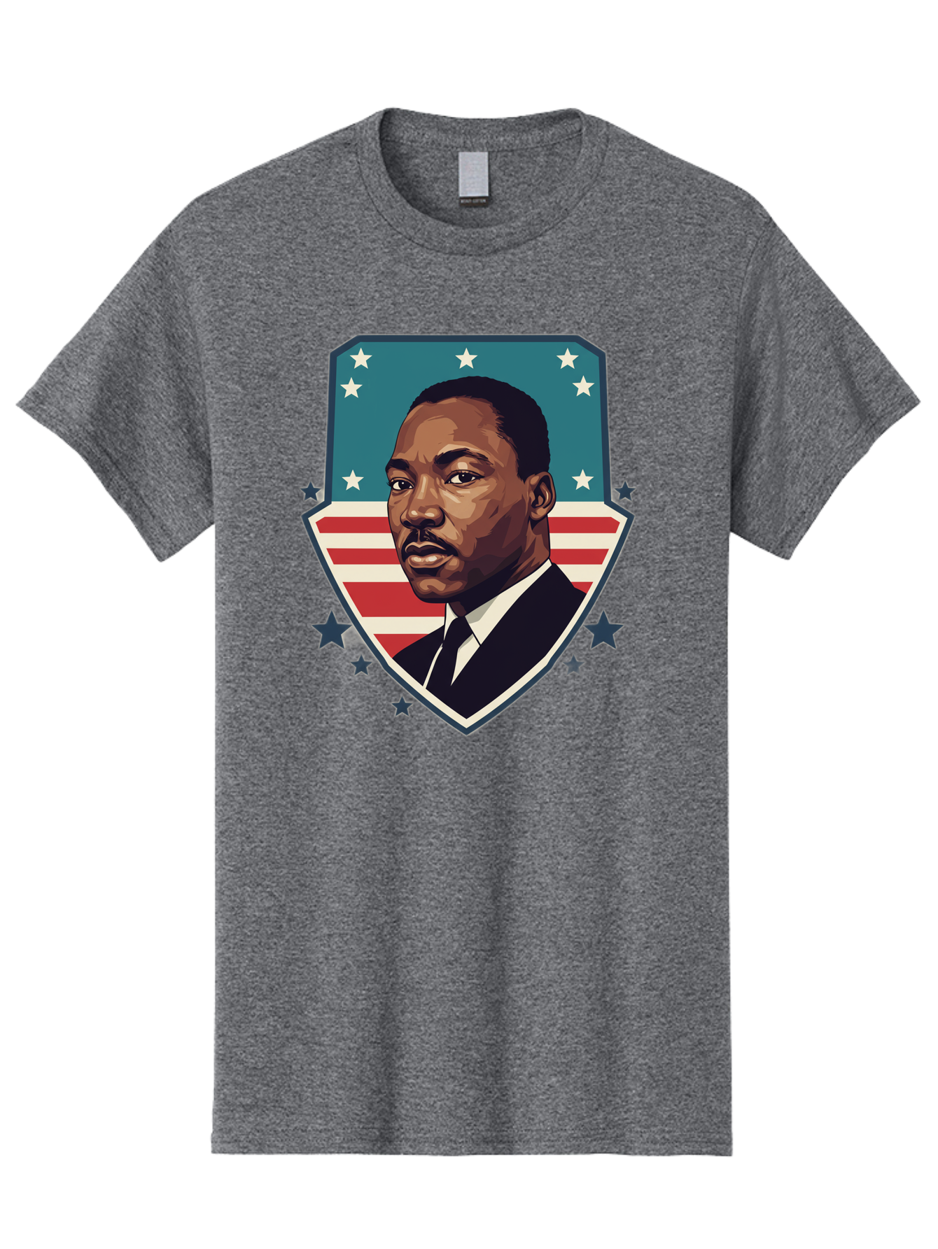 Martin-Luther-King-Jr-3 Men'S Graphic Tee, 100% Cotton, Comfortable Casual Summer Wear, Machine Washable, Martin Luther King Jr. Portrait, American Flag, Patriotic Graphic, Civil Rights Leader, Freedom Fighter, Social Justice, Equality, Bac177