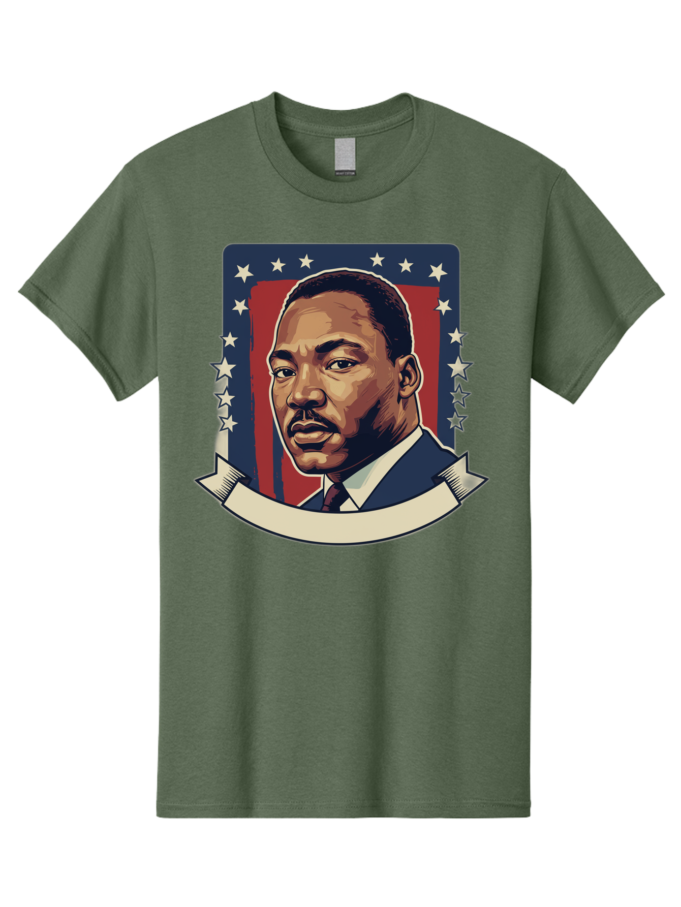 Martin-Luther-King Men'S Graphic Tee, 100% Cotton, Comfortable Casual Summer Wear, Machine Washable, Martin Luther King Jr. Portrait, Civil Rights Leader, Patriotic Illustration, Red White And Blue, Stars And Stripes, Inspirational Quote, Bac180