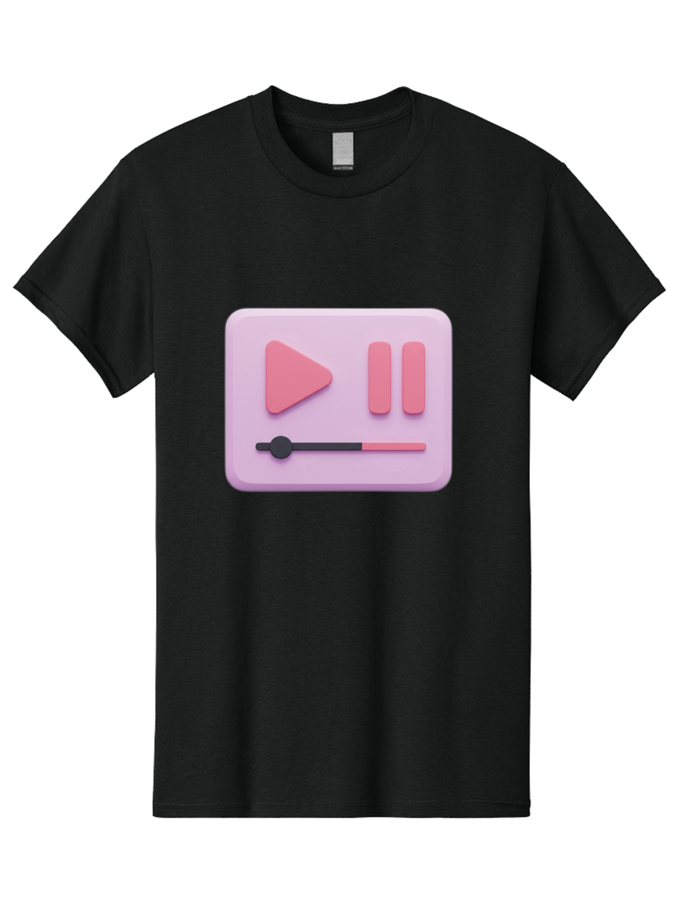 Media-Player-Ui Men'S Graphic Tee, 100% Cotton, Comfortable Casual Summer Wear, Machine Washable, Play Button, Pause Button, Volume Slider, Music Control, Media Player, Audio Playback Bac182