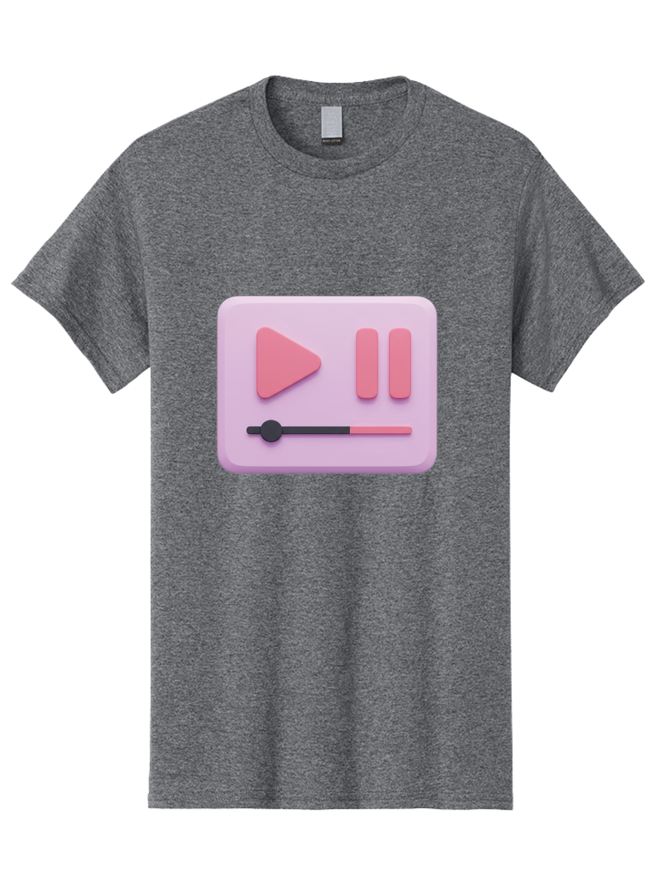 Media-Player-Ui Men'S Graphic Tee, 100% Cotton, Comfortable Casual Summer Wear, Machine Washable, Play Button, Pause Button, Volume Slider, Music Control, Media Player, Audio Playback Bac182