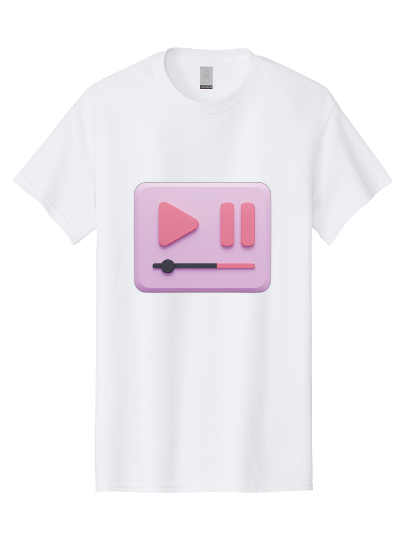 Media-Player-Ui Men'S Graphic Tee, 100% Cotton, Comfortable Casual Summer Wear, Machine Washable, Play Button, Pause Button, Volume Slider, Music Control, Media Player, Audio Playback Bac182