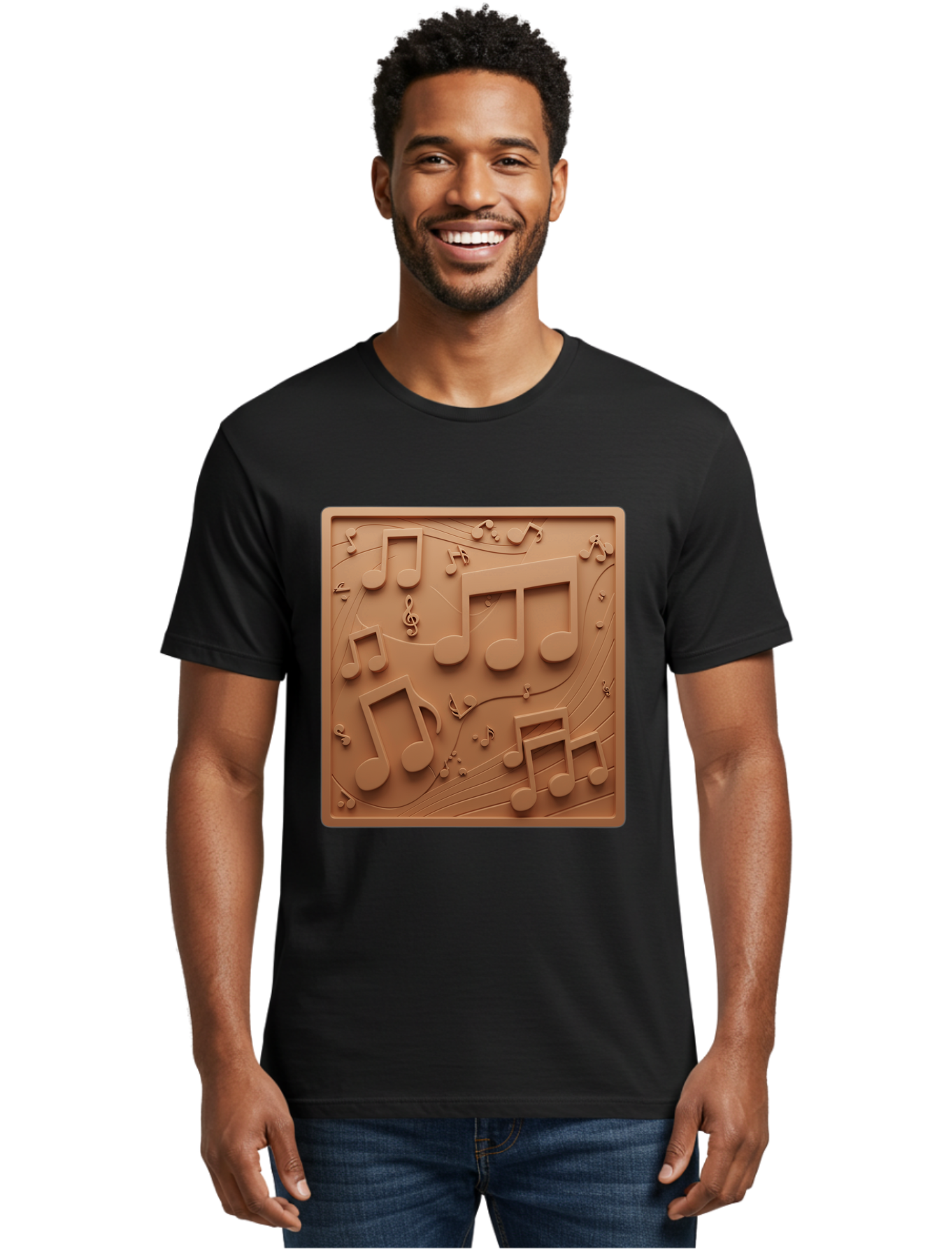 Music-Notes Men'S Graphic Tee, 100% Cotton, Comfortable Casual Summer Wear, Machine Washable, Musical Notes, Treble Clef, 3D Design, Creative Artwork, Music Theme, Melodic Elements, Artistic Expression, Harmony And Rhythm Bac191