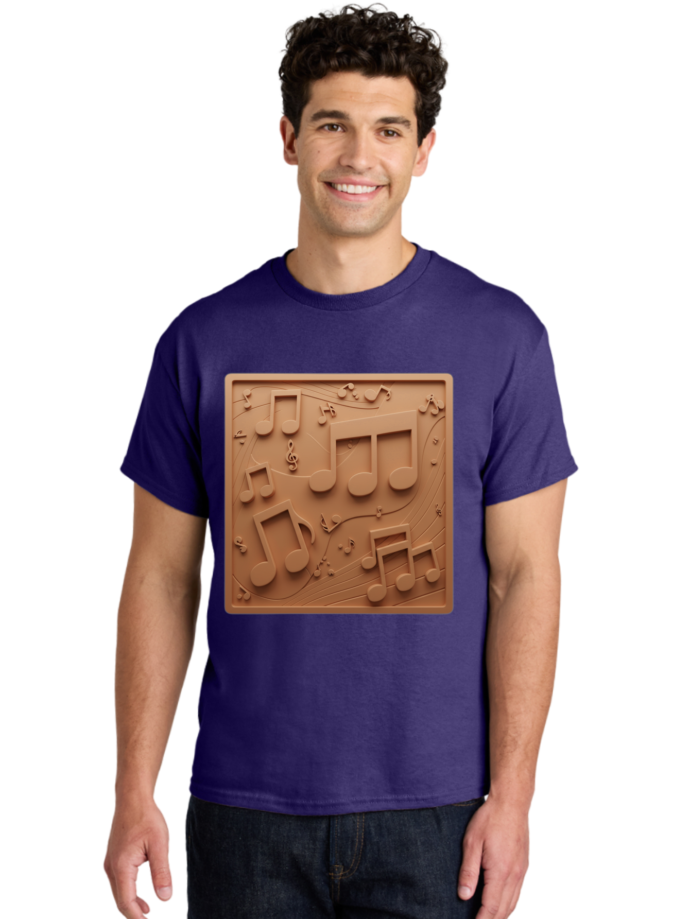 Music-Notes Men'S Graphic Tee, 100% Cotton, Comfortable Casual Summer Wear, Machine Washable, Musical Notes, Treble Clef, 3D Design, Creative Artwork, Music Theme, Melodic Elements, Artistic Expression, Harmony And Rhythm Bac191