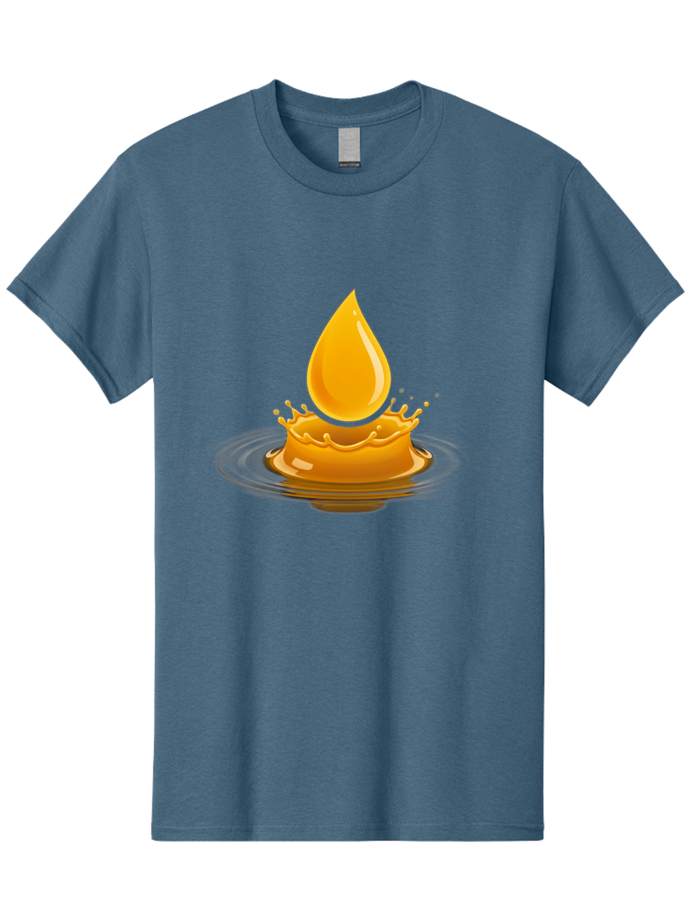 Oil-Drop-Splash Men'S Graphic Tee, 100% Cotton, Comfortable Casual Summer Wear, Machine Washable, Oil Droplet, Splash Effect, Ripple, Drop Of Oil, Brown Liquid, Abstract Design, Modern Art, Digital Illustration, Fluid Dynamics, Shiny Surface Bac199