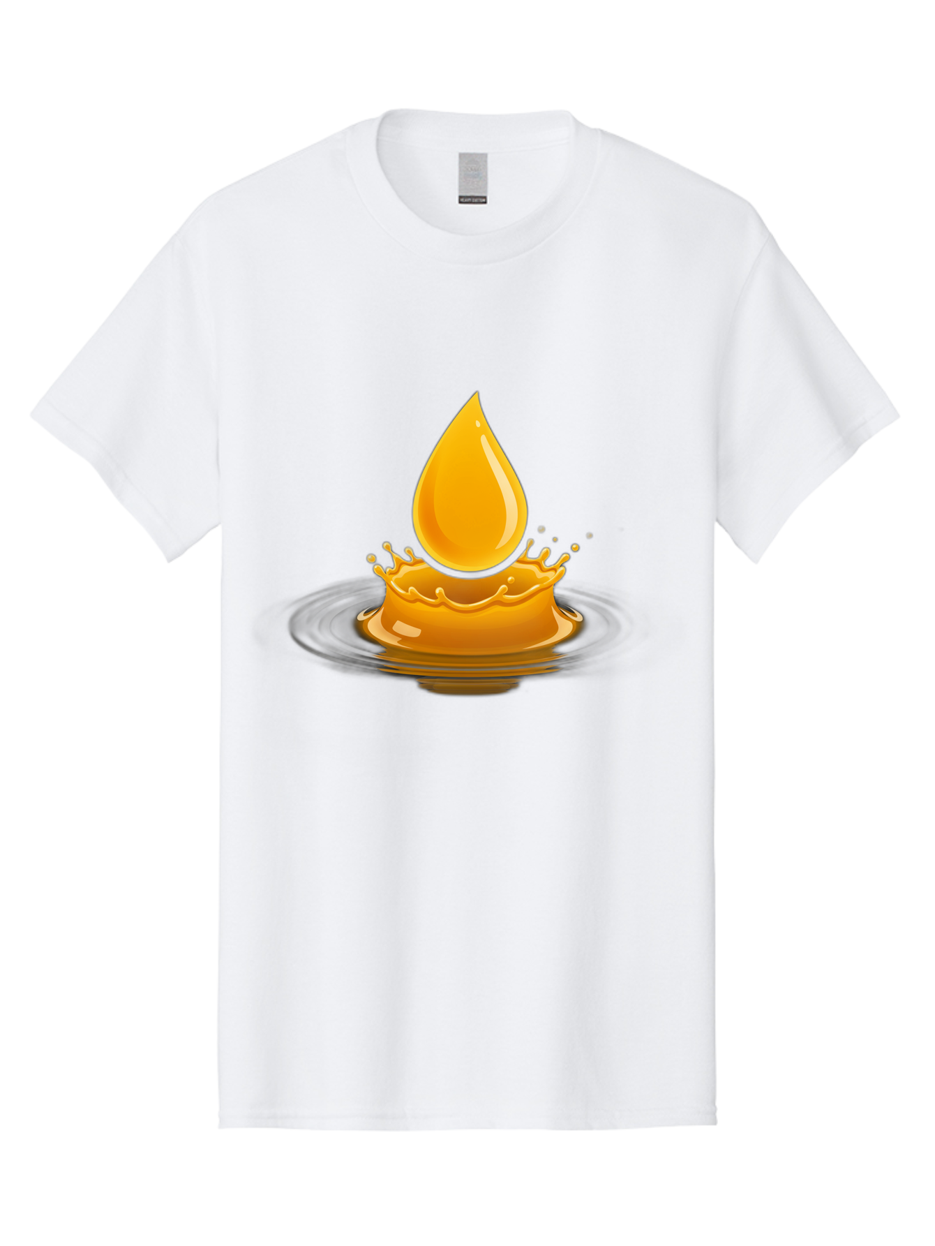 Oil-Drop-Splash Men'S Graphic Tee, 100% Cotton, Comfortable Casual Summer Wear, Machine Washable, Oil Droplet, Splash Effect, Ripple, Drop Of Oil, Brown Liquid, Abstract Design, Modern Art, Digital Illustration, Fluid Dynamics, Shiny Surface Bac199