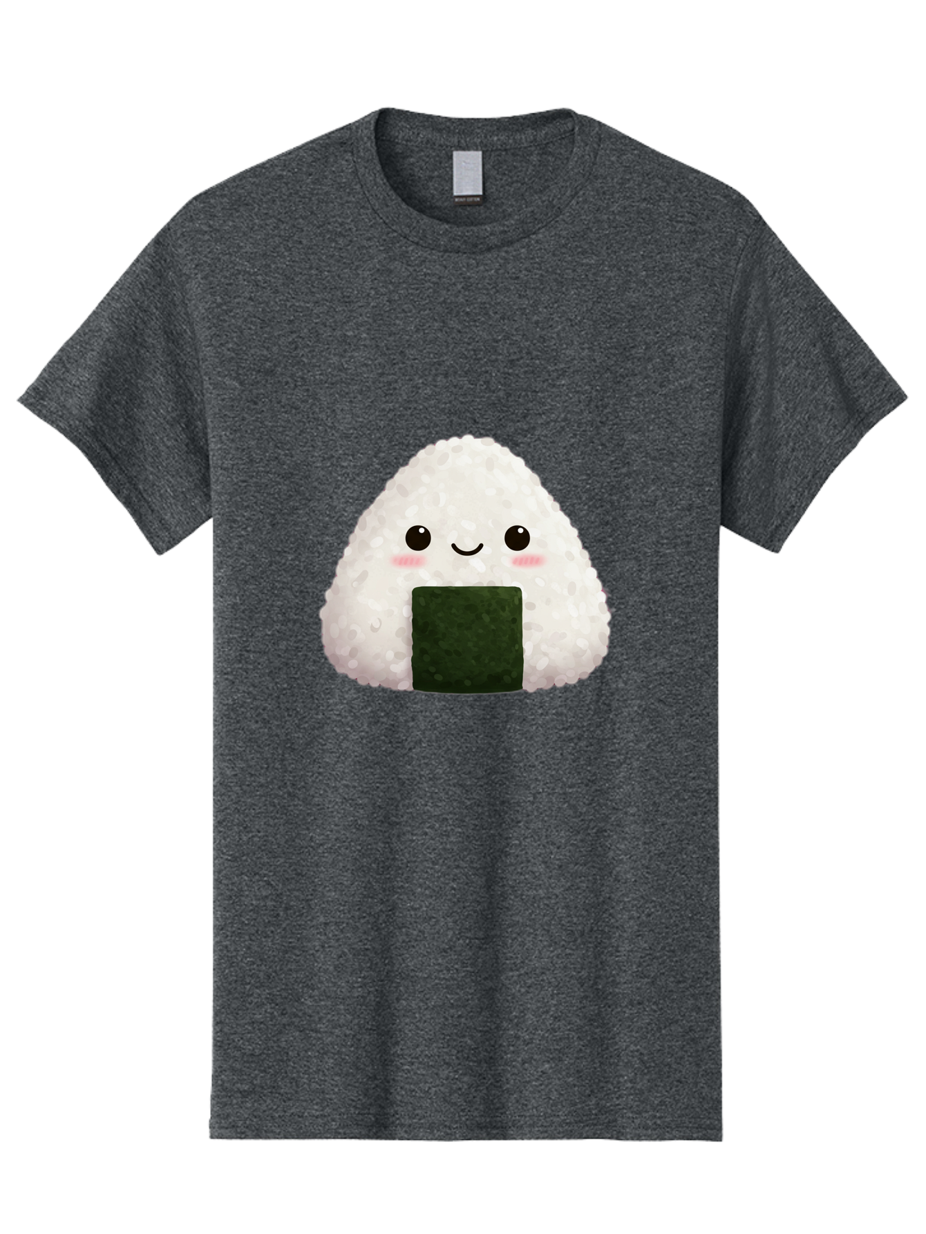 Onigiri Men'S Graphic Tee, 100% Cotton, Comfortable Casual Summer Wear, Machine Washable, Triangular Onigiri, Japanese Rice Ball, Nori Seaweed, Kawaii Food, Cute Character, Cartoon Illustration, Adorable Snack, Japanese Cuisine Bac200