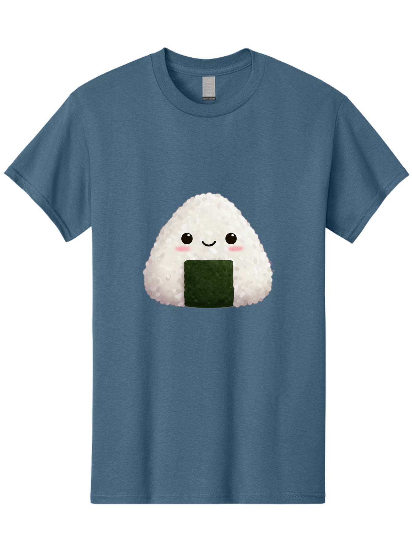 Onigiri Men'S Graphic Tee, 100% Cotton, Comfortable Casual Summer Wear, Machine Washable, Triangular Onigiri, Japanese Rice Ball, Nori Seaweed, Kawaii Food, Cute Character, Cartoon Illustration, Adorable Snack, Japanese Cuisine Bac200