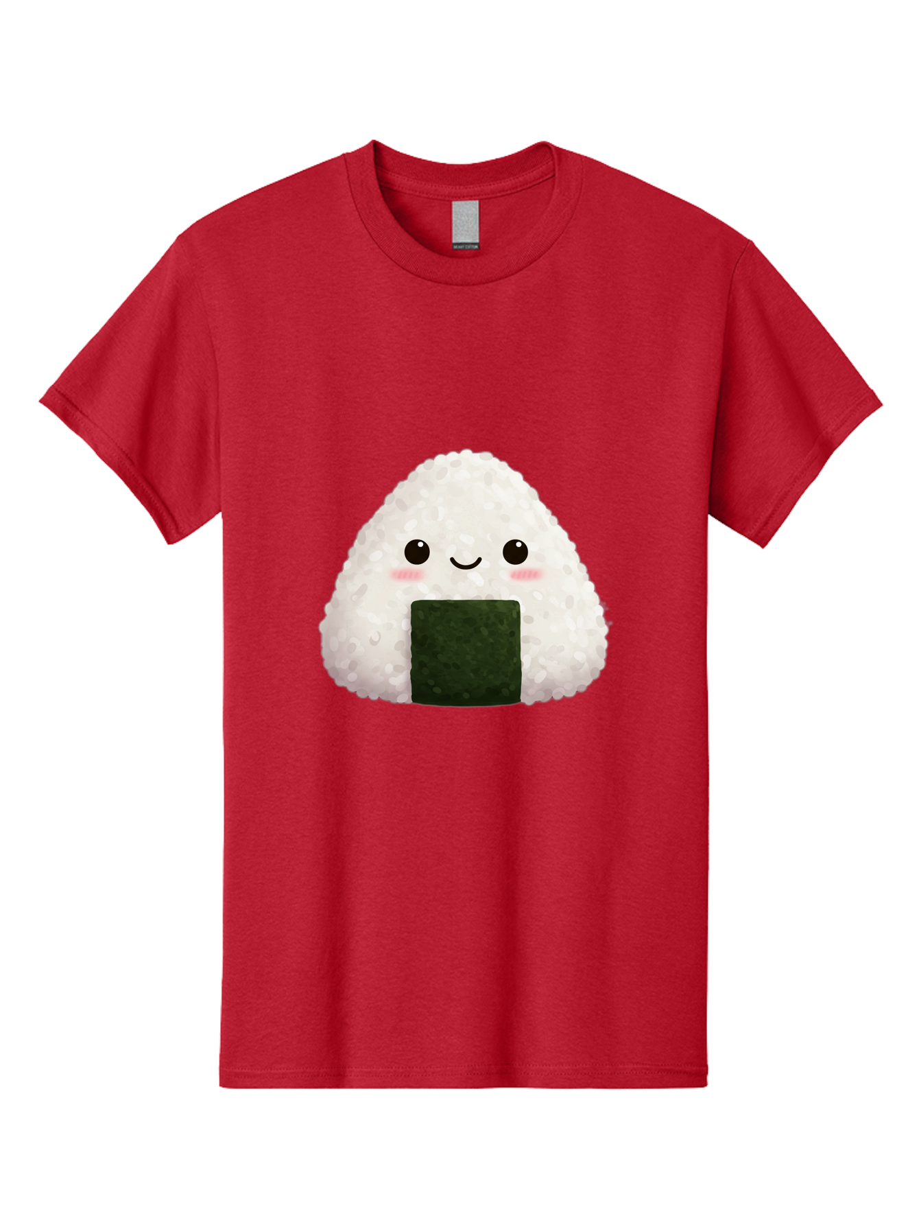 Onigiri Men'S Graphic Tee, 100% Cotton, Comfortable Casual Summer Wear, Machine Washable, Triangular Onigiri, Japanese Rice Ball, Nori Seaweed, Kawaii Food, Cute Character, Cartoon Illustration, Adorable Snack, Japanese Cuisine Bac200