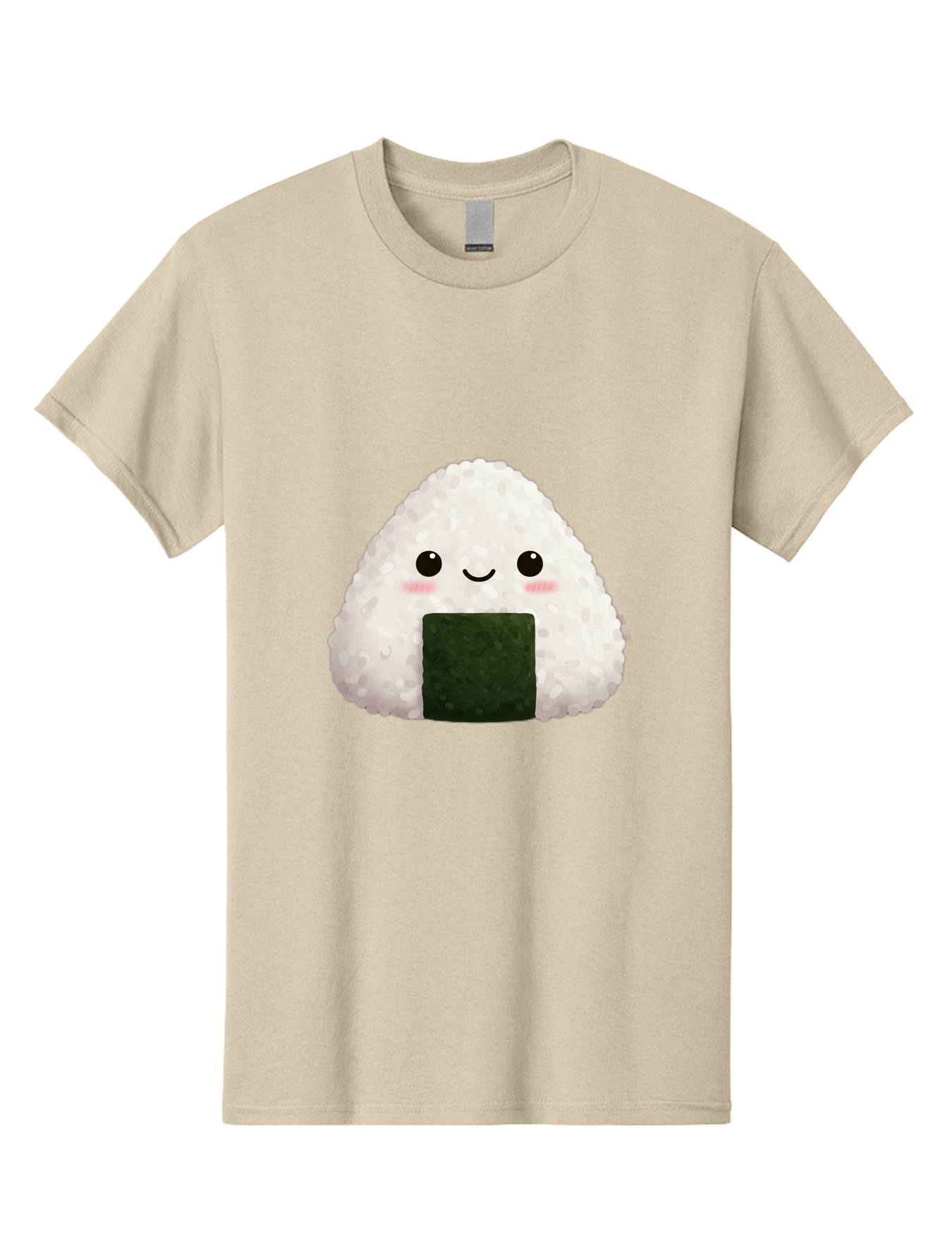 Onigiri Men'S Graphic Tee, 100% Cotton, Comfortable Casual Summer Wear, Machine Washable, Triangular Onigiri, Japanese Rice Ball, Nori Seaweed, Kawaii Food, Cute Character, Cartoon Illustration, Adorable Snack, Japanese Cuisine Bac200