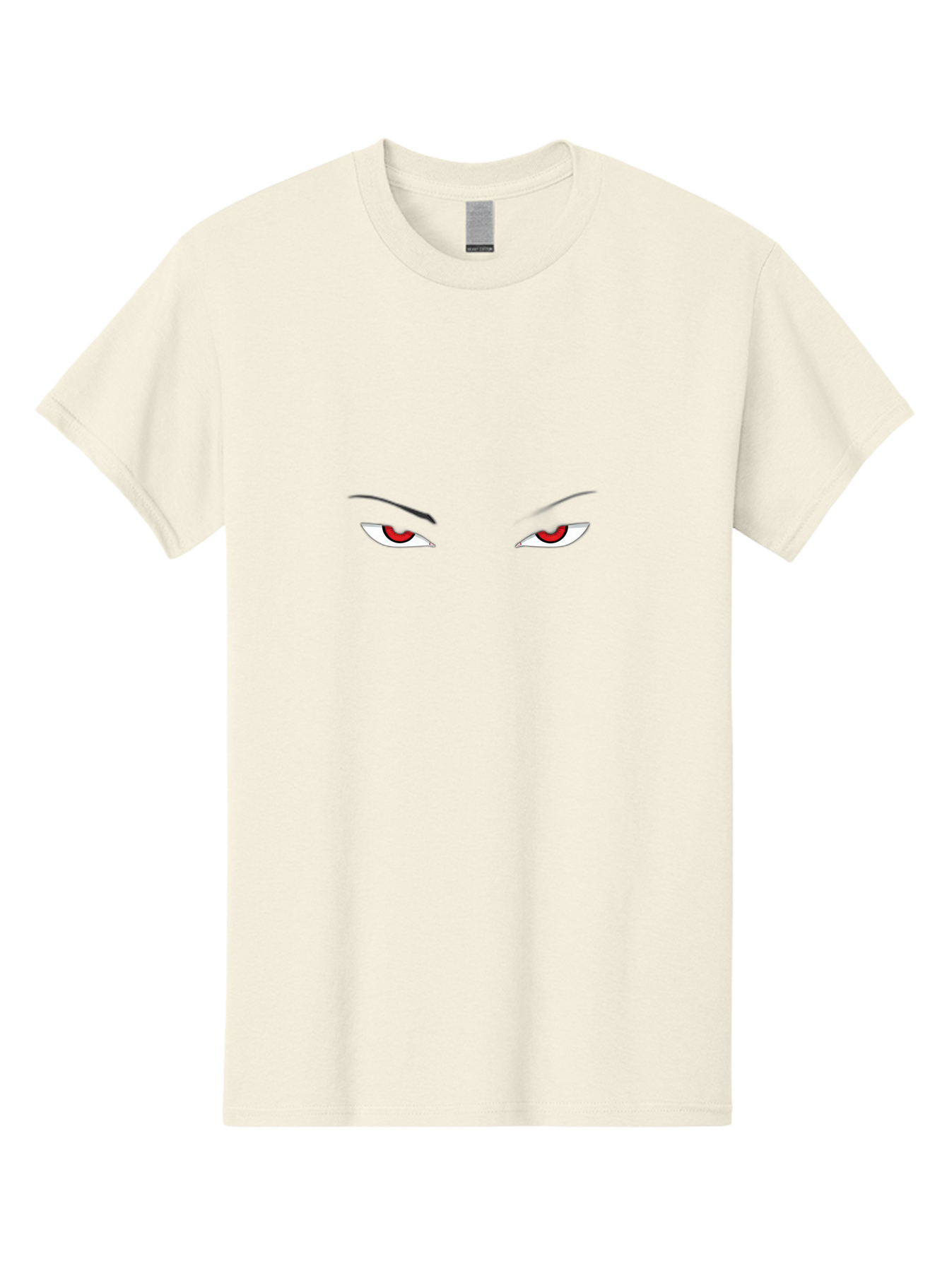 Pair-Of-Eyes Men'S Graphic Tee, 100% Cotton, Comfortable Casual Summer Wear, Machine Washable, Cartoon Eyes, Red Irises, White Eyes, Black Eyebrows, Anime Style, Simple Design, Bold Colors, Eye Contact Bac207