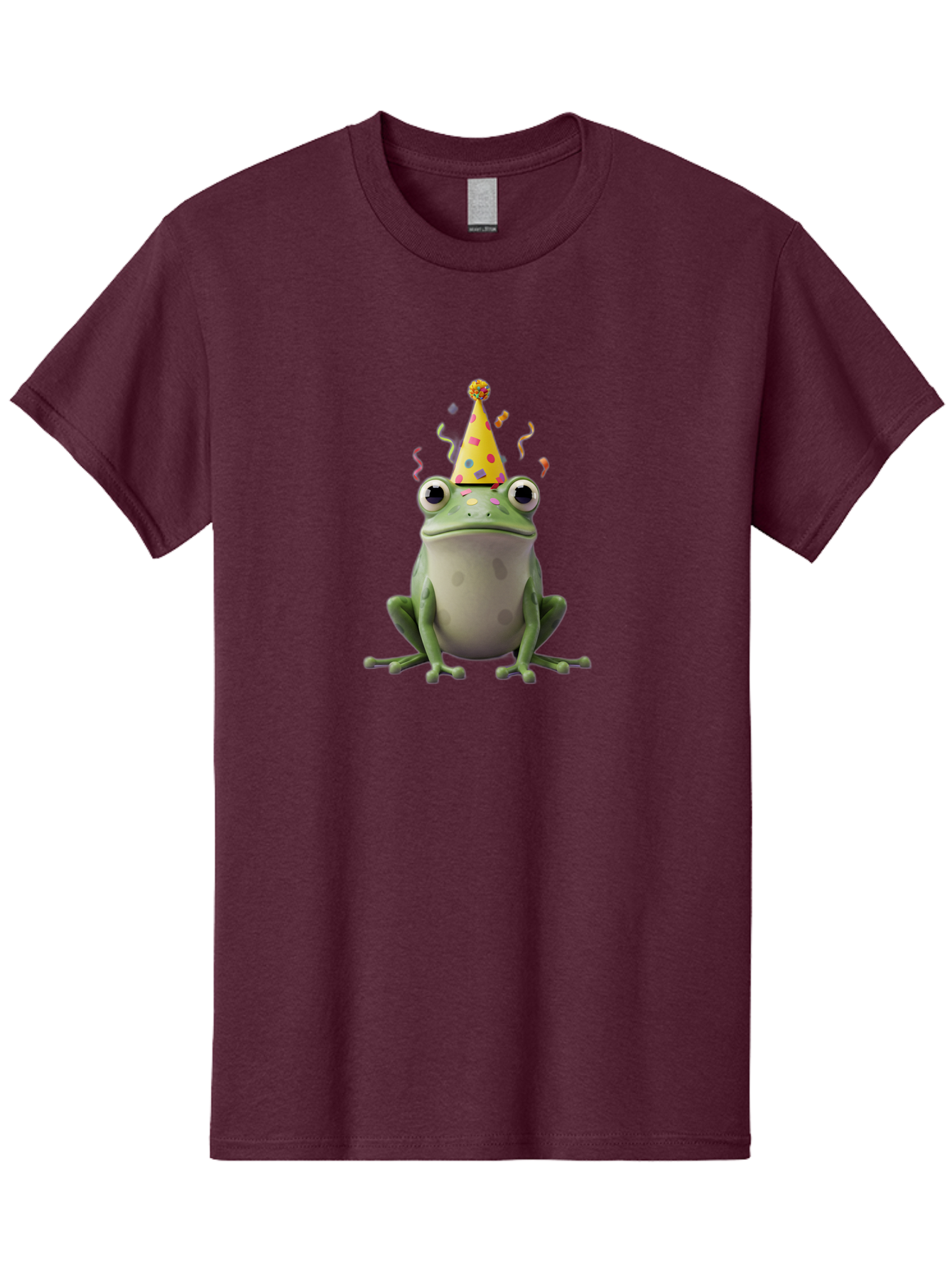 Party-Frog-4 Men'S Graphic Tee, 100% Cotton, Comfortable Casual Summer Wear, Machine Washable, Cartoon Frog, Party Hat, Celebration, Confetti, Funny Animal, Playful Creature, Festive Atmosphere, Colorful Decorations, Joyful Moment, Bac212