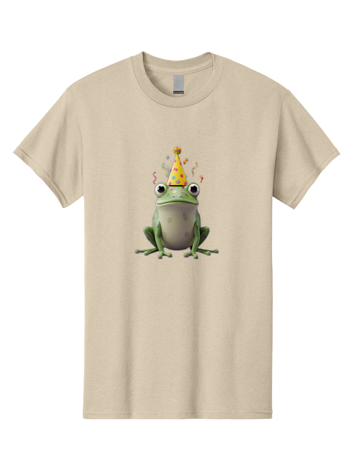 Party-Frog-4 Men'S Graphic Tee, 100% Cotton, Comfortable Casual Summer Wear, Machine Washable, Cartoon Frog, Party Hat, Celebration, Confetti, Funny Animal, Playful Creature, Festive Atmosphere, Colorful Decorations, Joyful Moment, Bac212