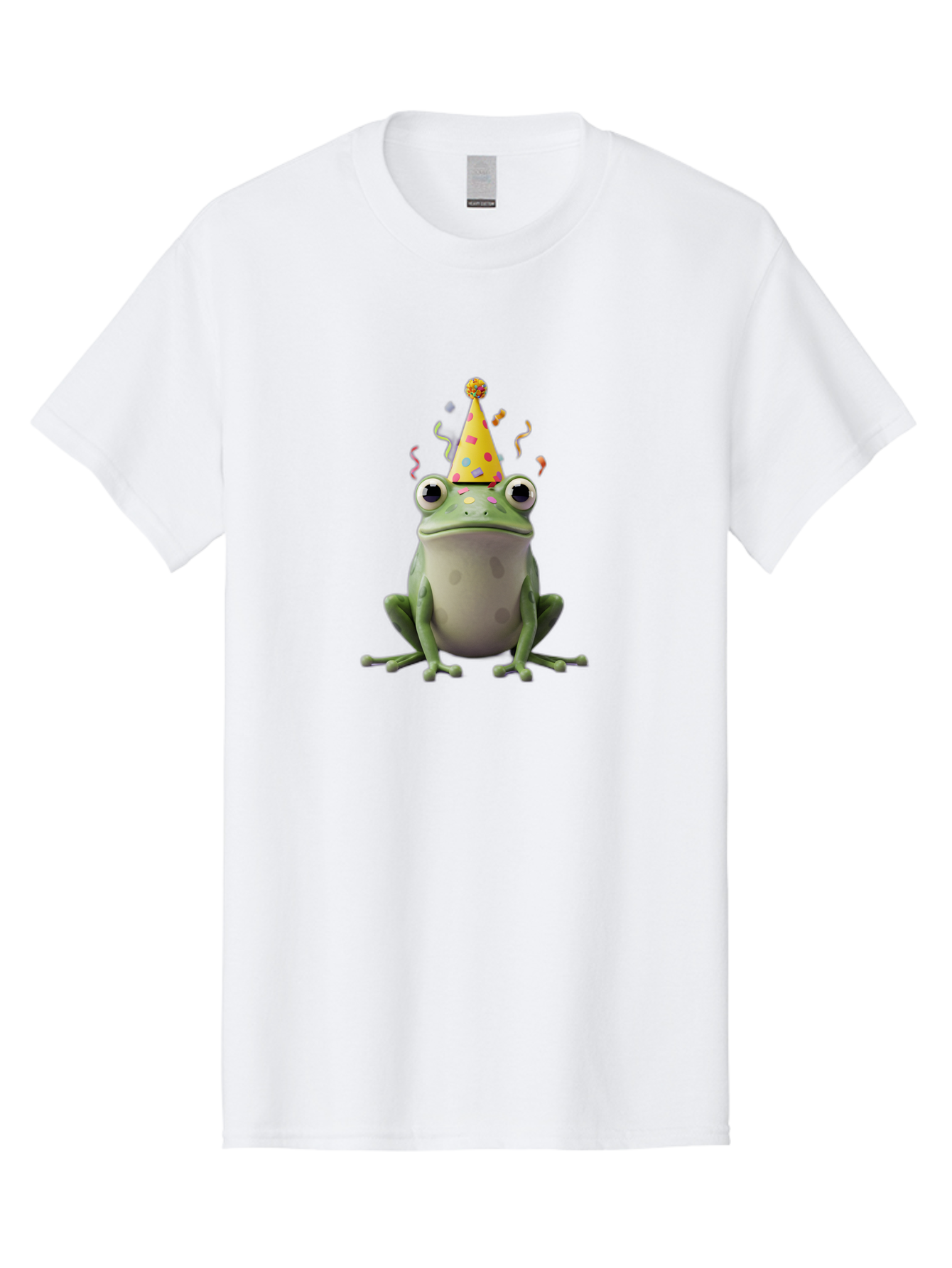 Party-Frog-4 Men'S Graphic Tee, 100% Cotton, Comfortable Casual Summer Wear, Machine Washable, Cartoon Frog, Party Hat, Celebration, Confetti, Funny Animal, Playful Creature, Festive Atmosphere, Colorful Decorations, Joyful Moment, Bac212