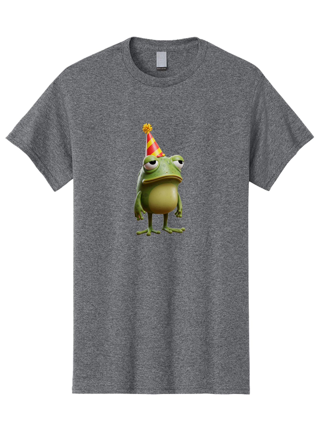 Pepe-The-Frog-Party-Hat Men'S Graphic Tee, 100% Cotton, Comfortable Casual Summer Wear, Machine Washable, Pepe The Frog, Party Hat, Frog Meme, Cartoon Character, Celebration, Funny, Meme Culture, Pepe, Sad Frog Bac218