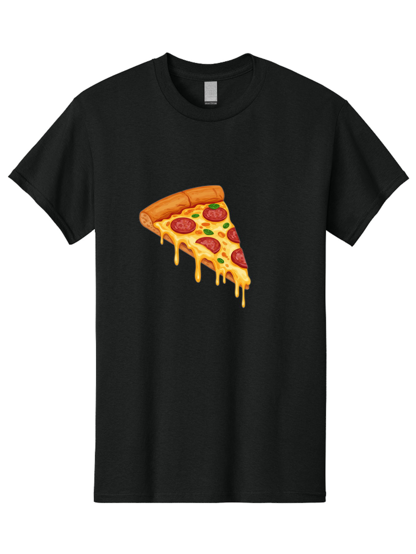 Pepperoni-Pizza-Slice-10 Men'S Graphic Tee, 100% Cotton, Comfortable Casual Summer Wear, Machine Washable, Pepperoni Pizza, Cheesy Goodness, Gooey Cheese, Savory Delight, Italian Cuisine, Melted Mozzarella, Fresh Basil, Spicy Pepperoni, Bac220