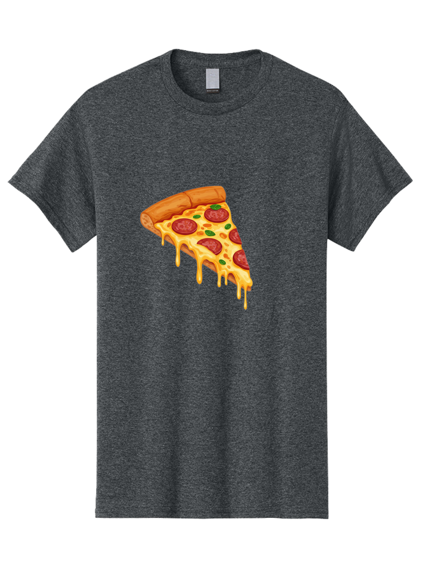 Pepperoni-Pizza-Slice-10 Men'S Graphic Tee, 100% Cotton, Comfortable Casual Summer Wear, Machine Washable, Pepperoni Pizza, Cheesy Goodness, Gooey Cheese, Savory Delight, Italian Cuisine, Melted Mozzarella, Fresh Basil, Spicy Pepperoni, Bac220